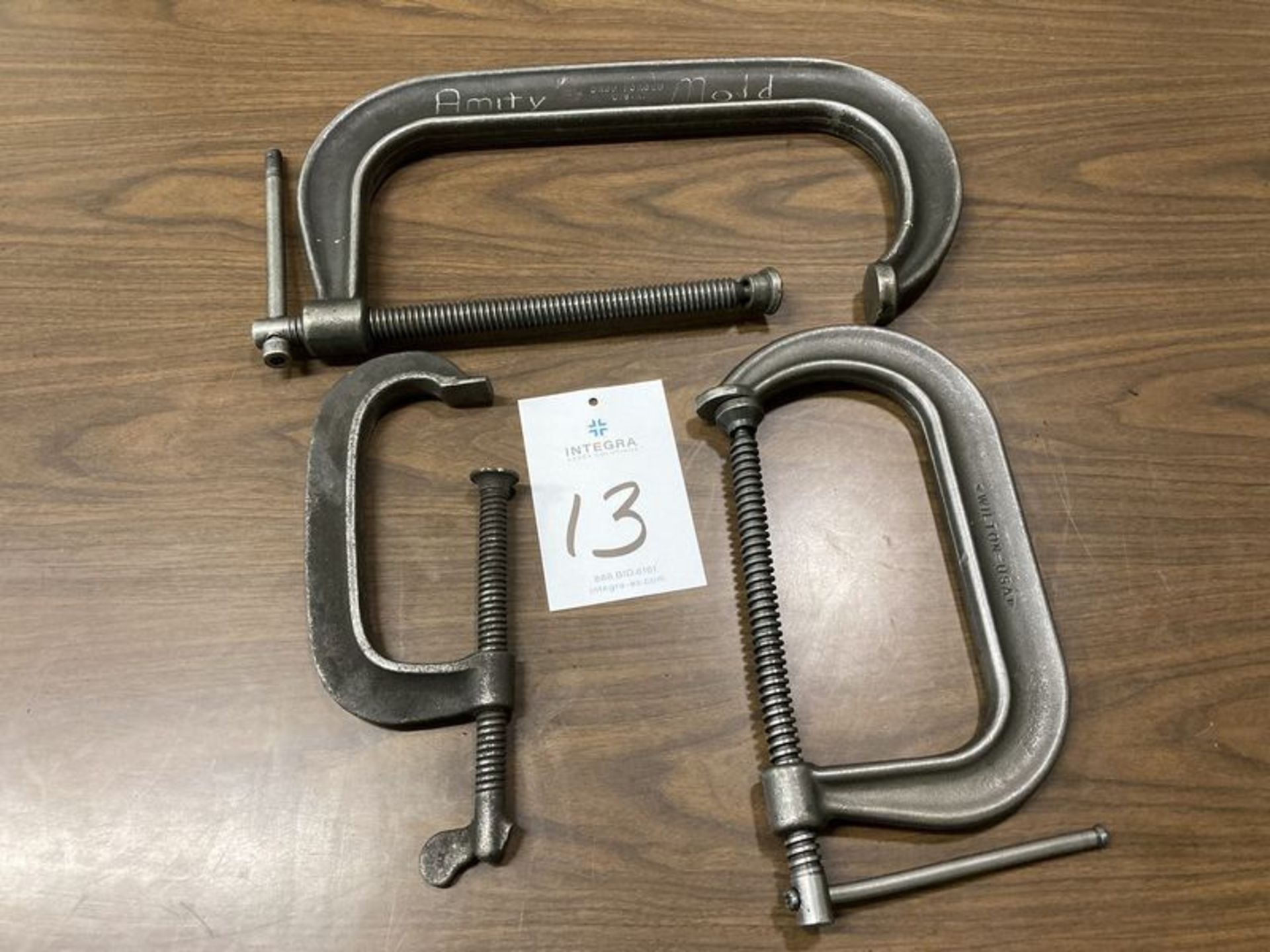 Lot of (3) Assorted Dropped Forged C-Clamps