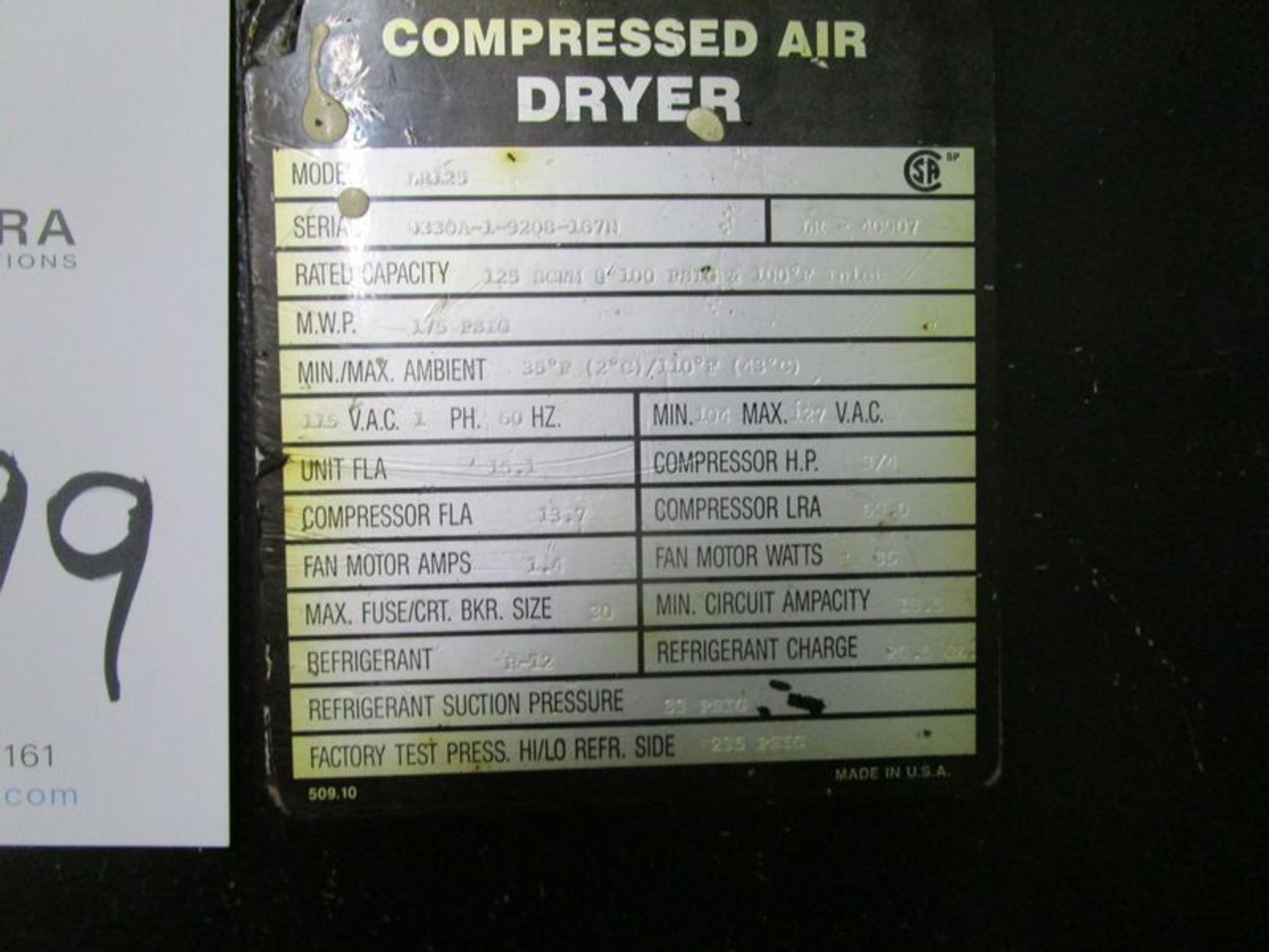 LeRoi DR125 Compressed Air Drier - Image 2 of 2