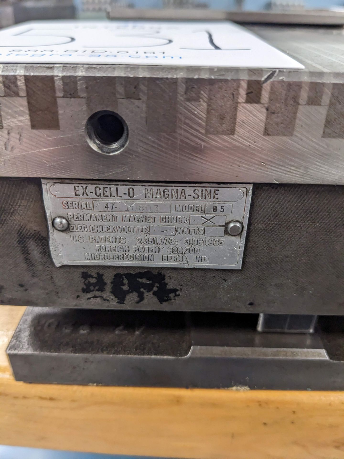 Ex-Cell-O 6" x 6" Magnetic Sine Plate Chuck - Image 2 of 2