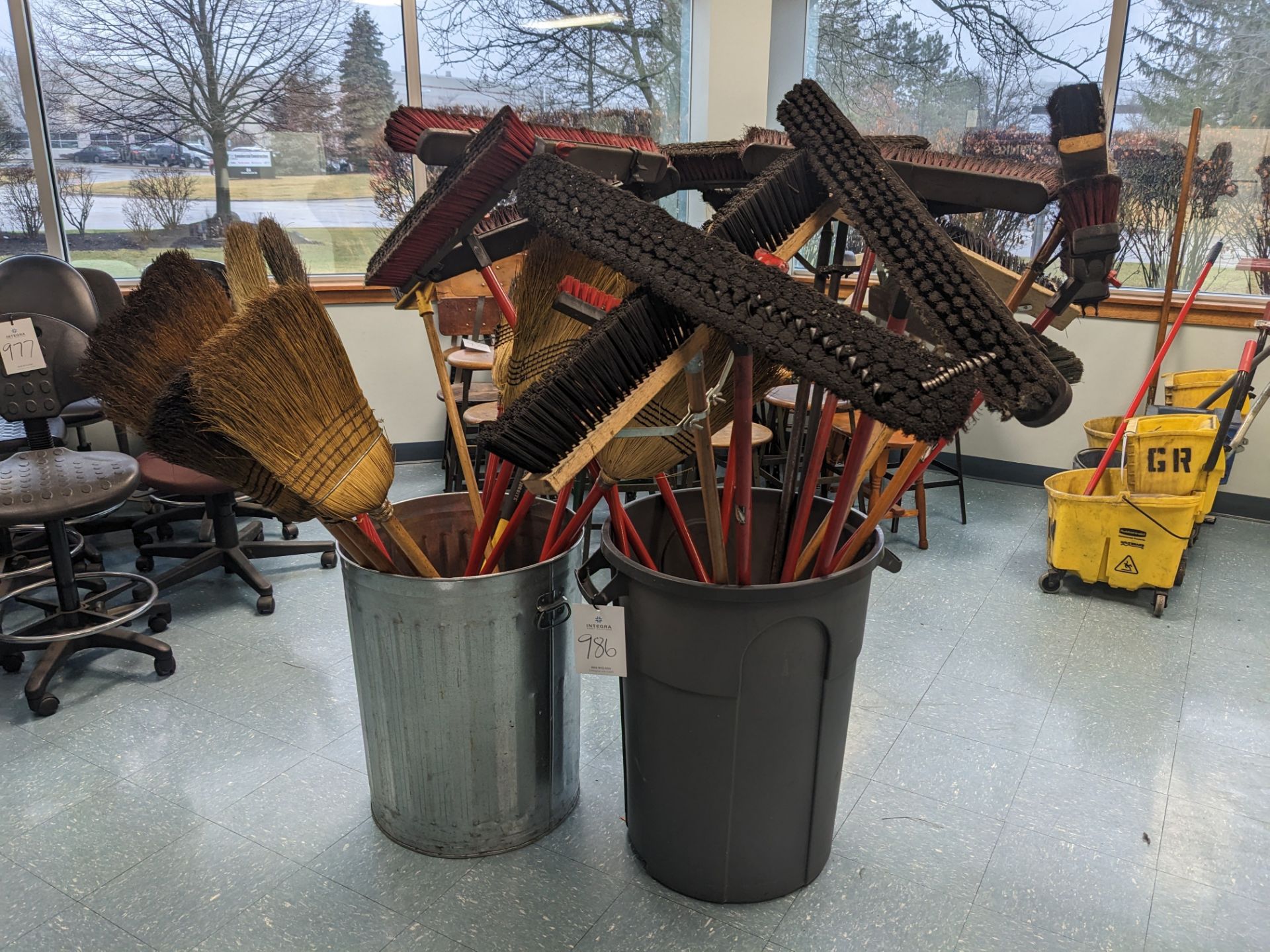Lot of Assorted Brooms