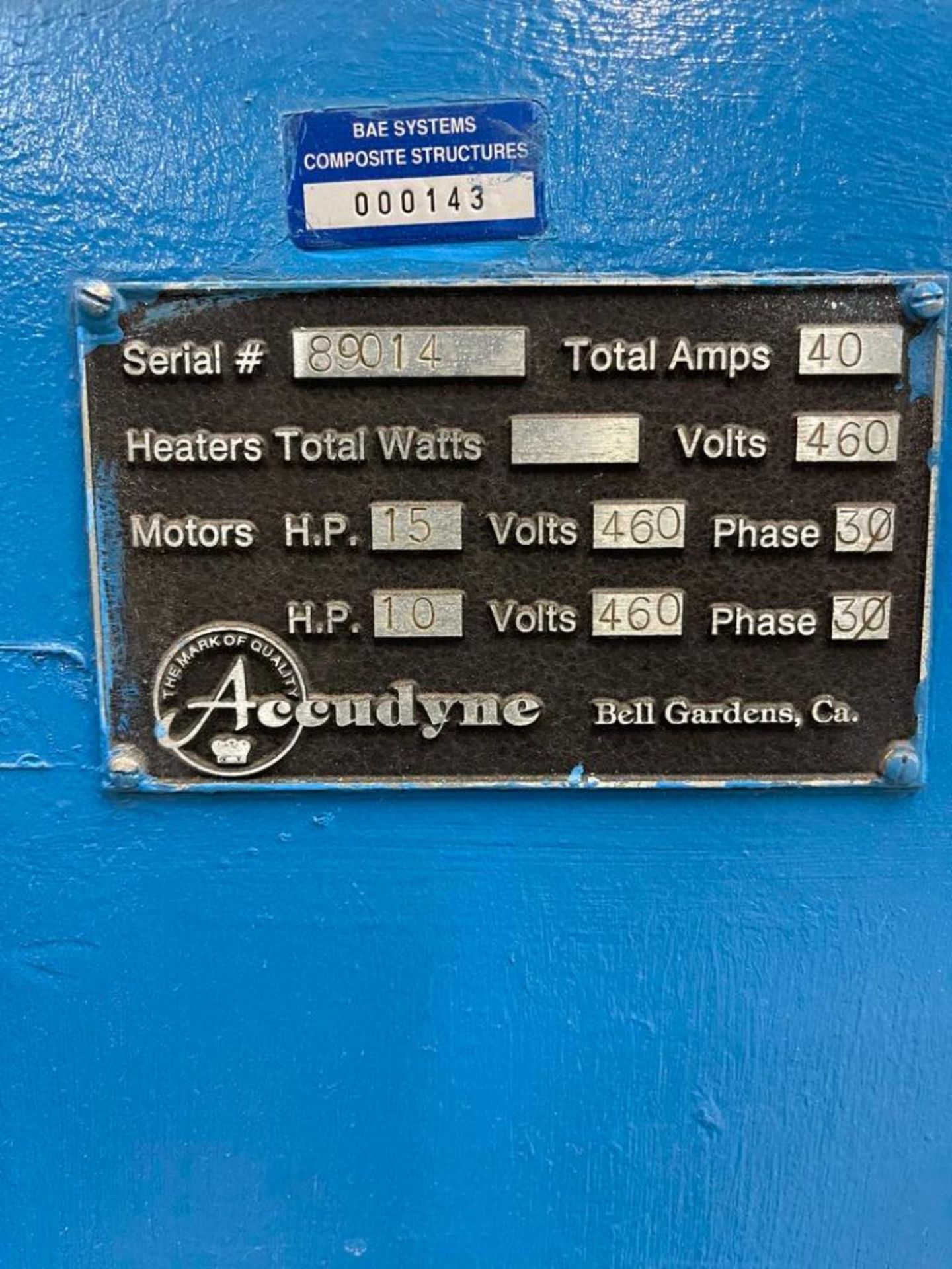 Accudyne 400-Ton 4-Post Up-Acting Hydraulic Compression Composite Molding Press - Image 9 of 9