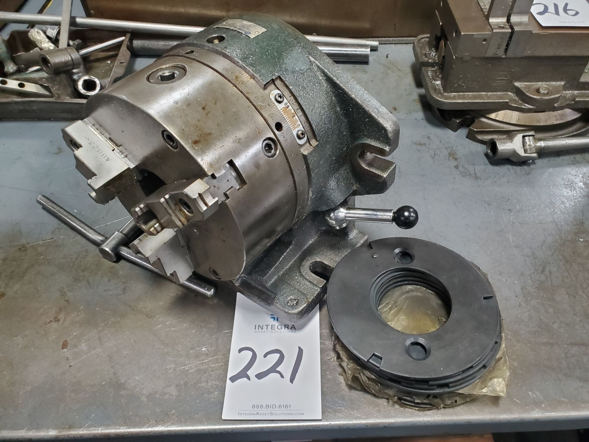 Yuasa Accu-Dex Rotary Indexer Super Spacer with 8" 3-Jaw Chuck