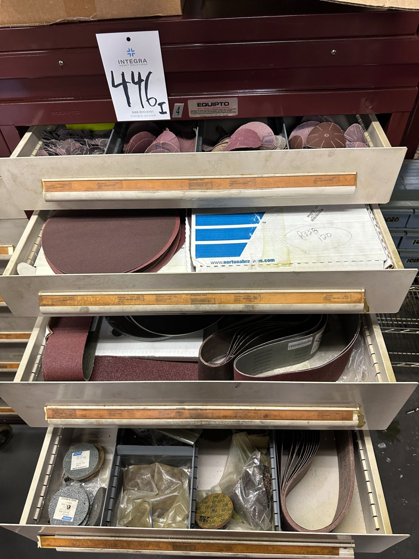Lot of Assorted Abrasives in Cabinet