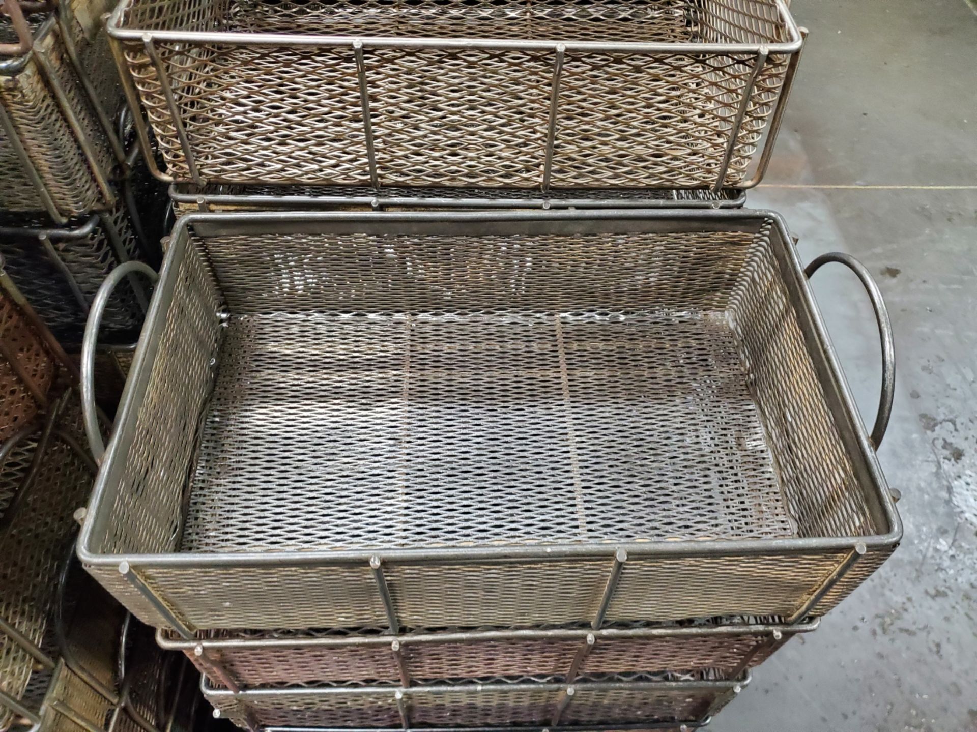 Lot of (134) 12" x 20" x 5 1/2" Steel Mesh Stackable Baskets - Image 2 of 2