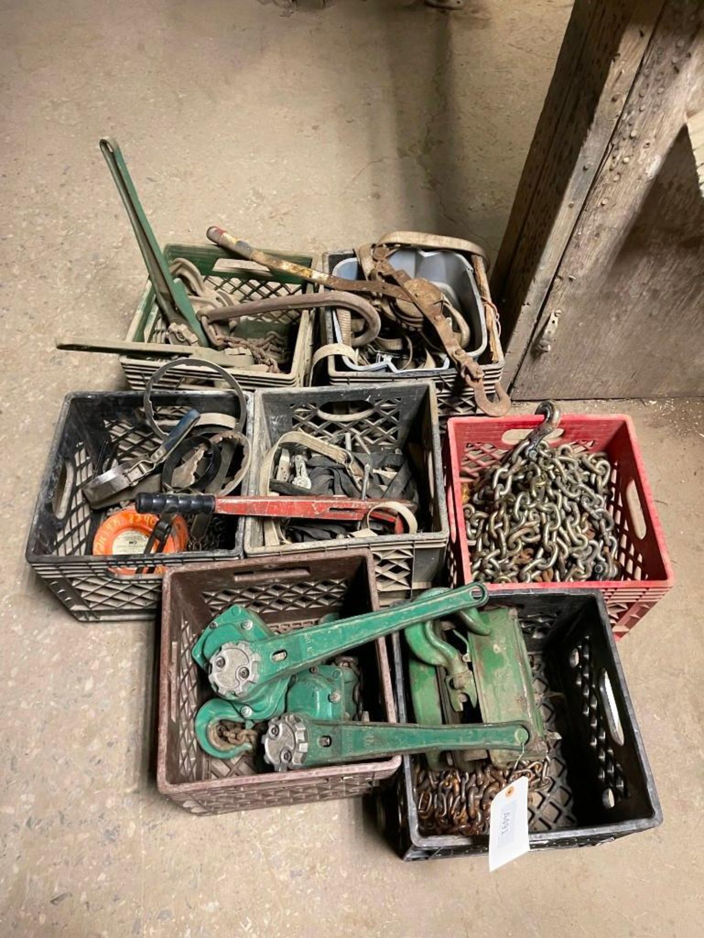 Lot of Chain Hoists, Chains, & Straps