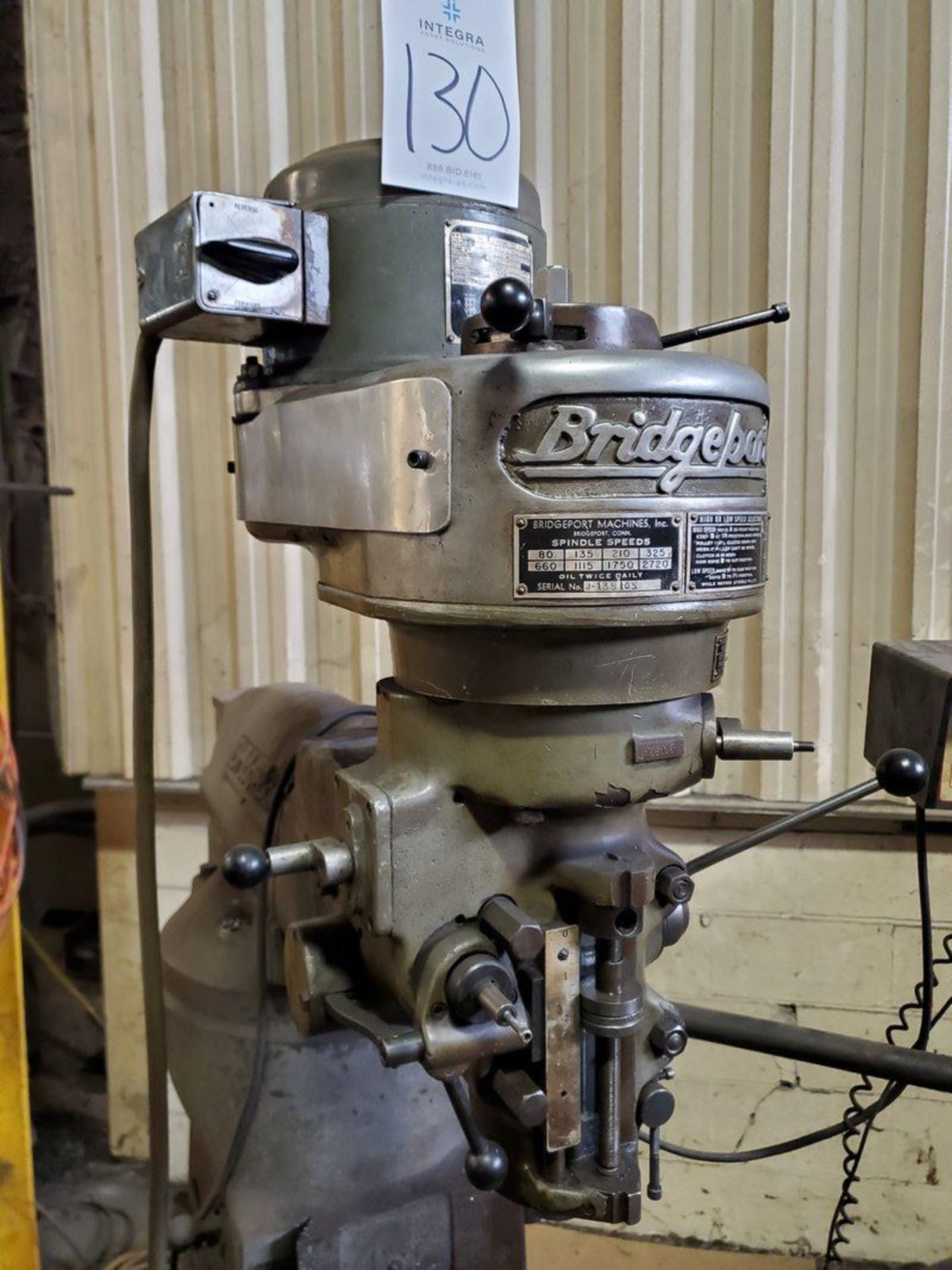 Bridgeport 1 hp Vertical Milling Machine, S/N 132220 - Image 4 of 5