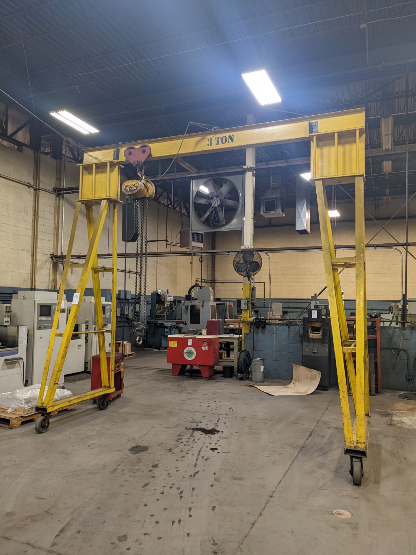 Portable 3-Ton x 10' Span A-Frame Rolling Gantry Crane