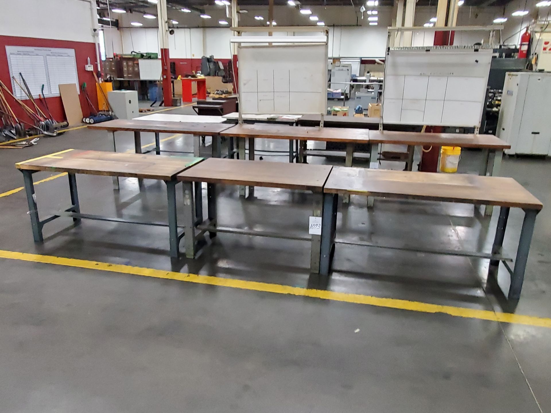 (3) Assorted Wood Top Work Benches (2) 60" x 30" (1) 48" x 30"