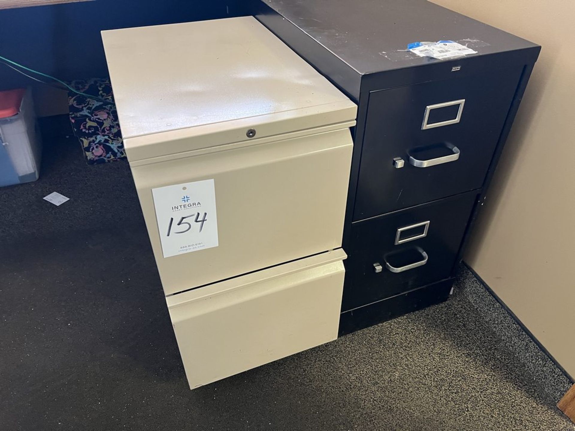Lot of (4) 2-Drawer Rolling Filing Cabinets (NO CONTENTS)
