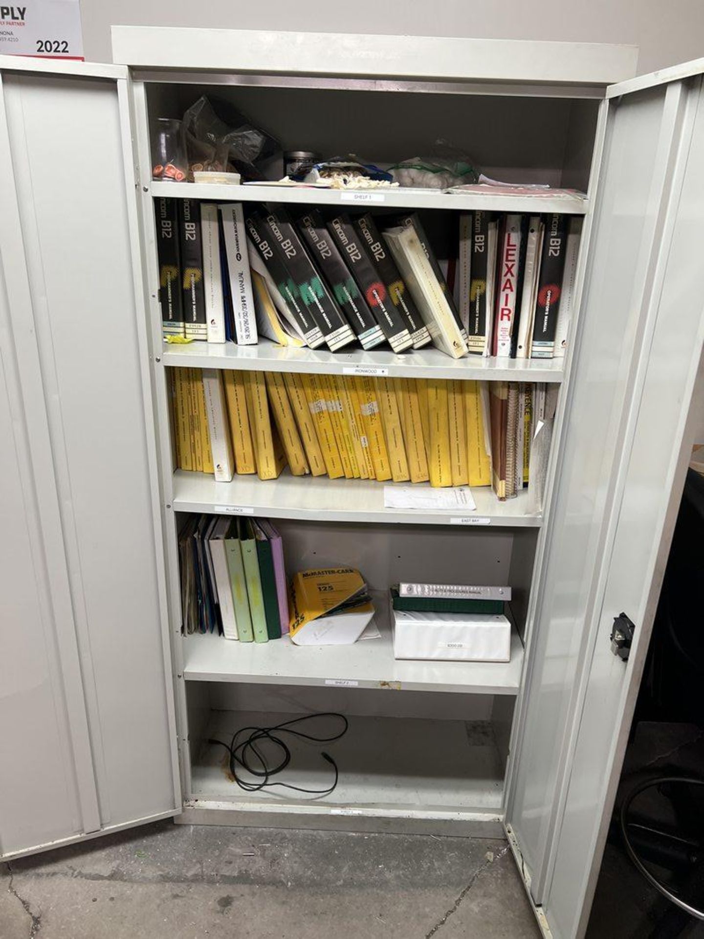 2-Door Metal Storage Cabinet with Contents (NO MANUALS) - Image 2 of 2