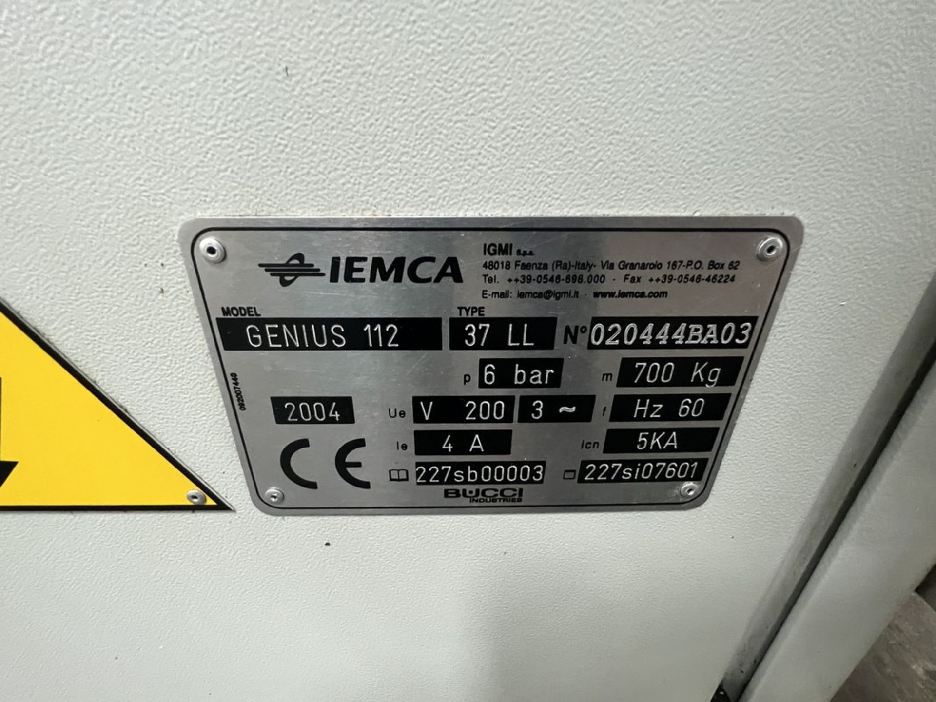 Iemca Genius 112-37LL Barfeeder, S/N 020444BA03, 2004 - Image 6 of 8