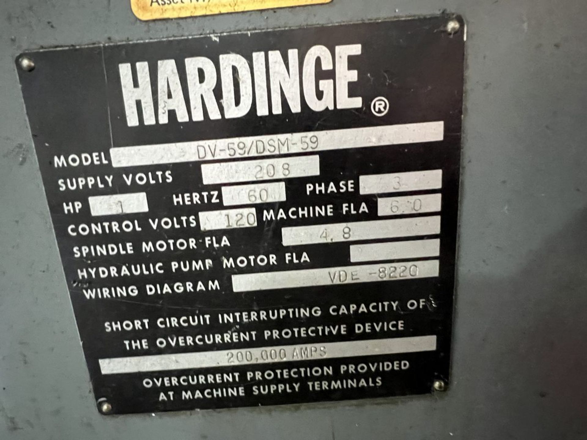 Hardinge DV-59 Turret Tool Room Lathe - Image 8 of 8