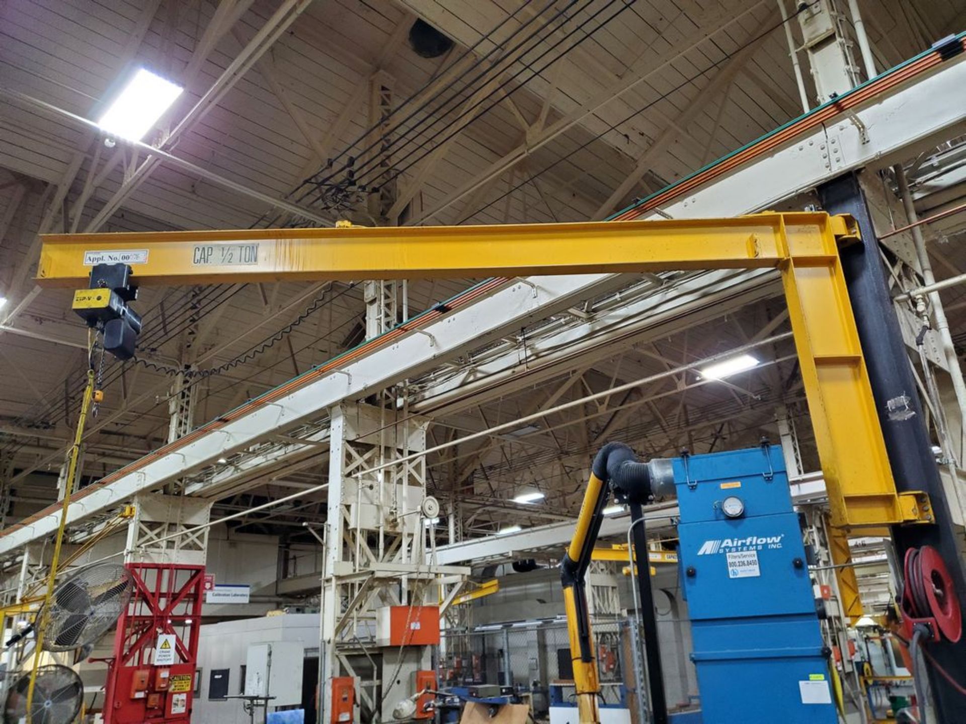 (2) 1/2-Ton Wall Mount Jib Cranes