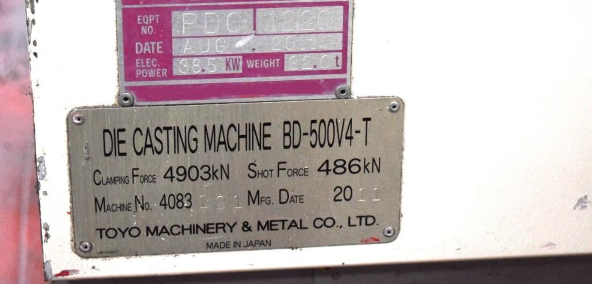 Toyo BD-500V4-T 492-Ton Die Cast Machine - Image 12 of 13