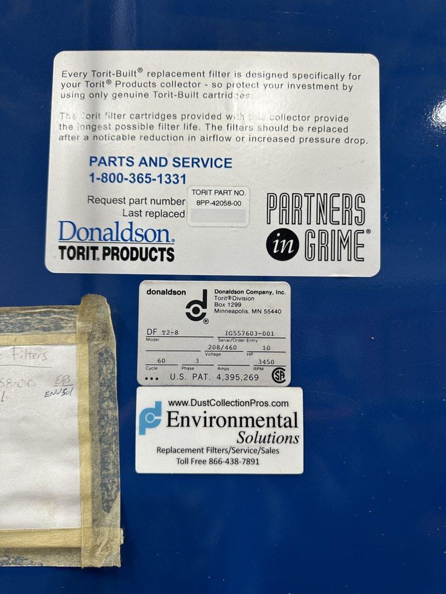 Donaldson Torit DFT2-8 4-Cartridge Dust Collector - Image 6 of 7