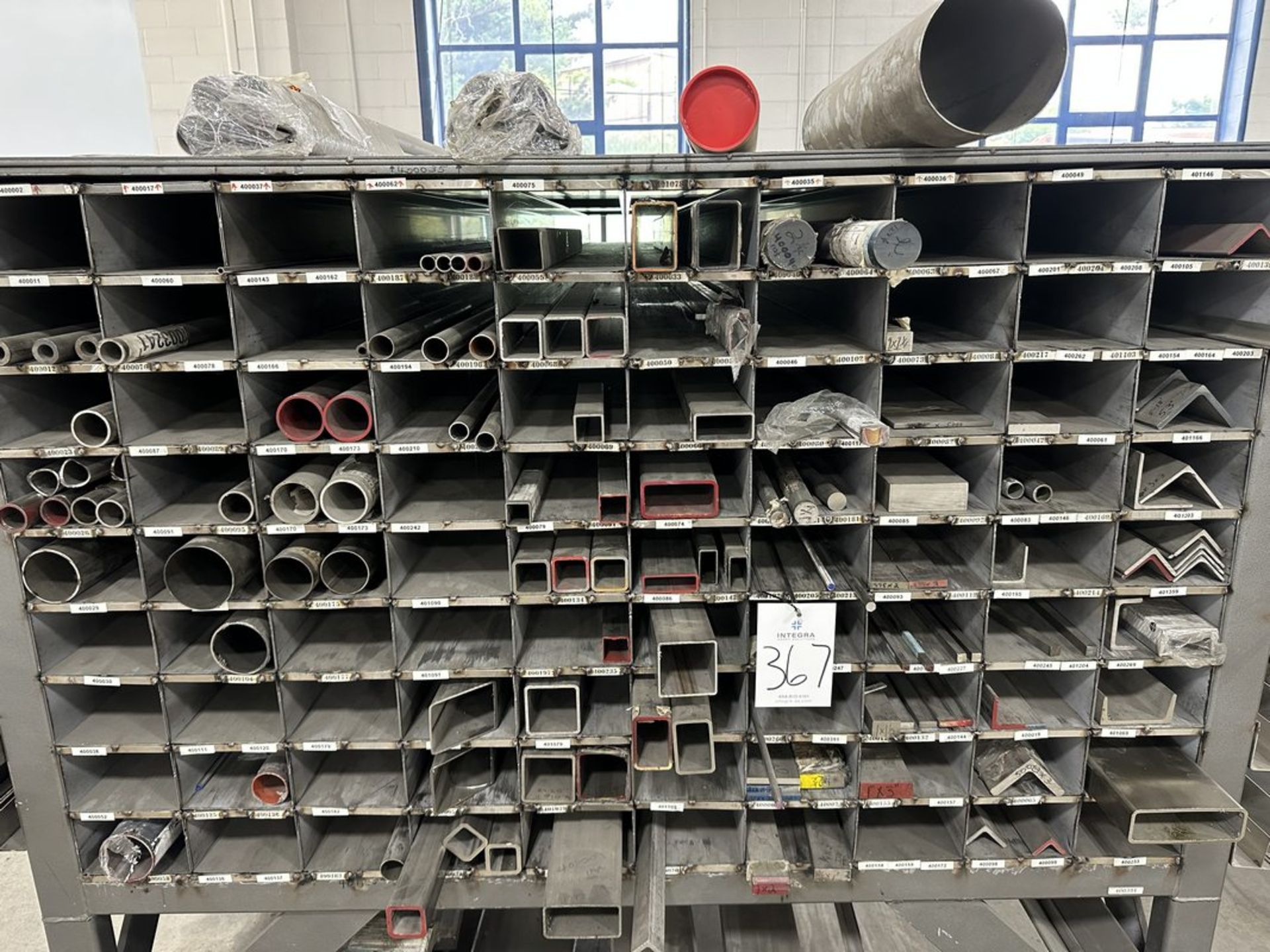 90-Compartment Steel Rack 72" x 120" with Assorted Remnant Material - Image 5 of 6