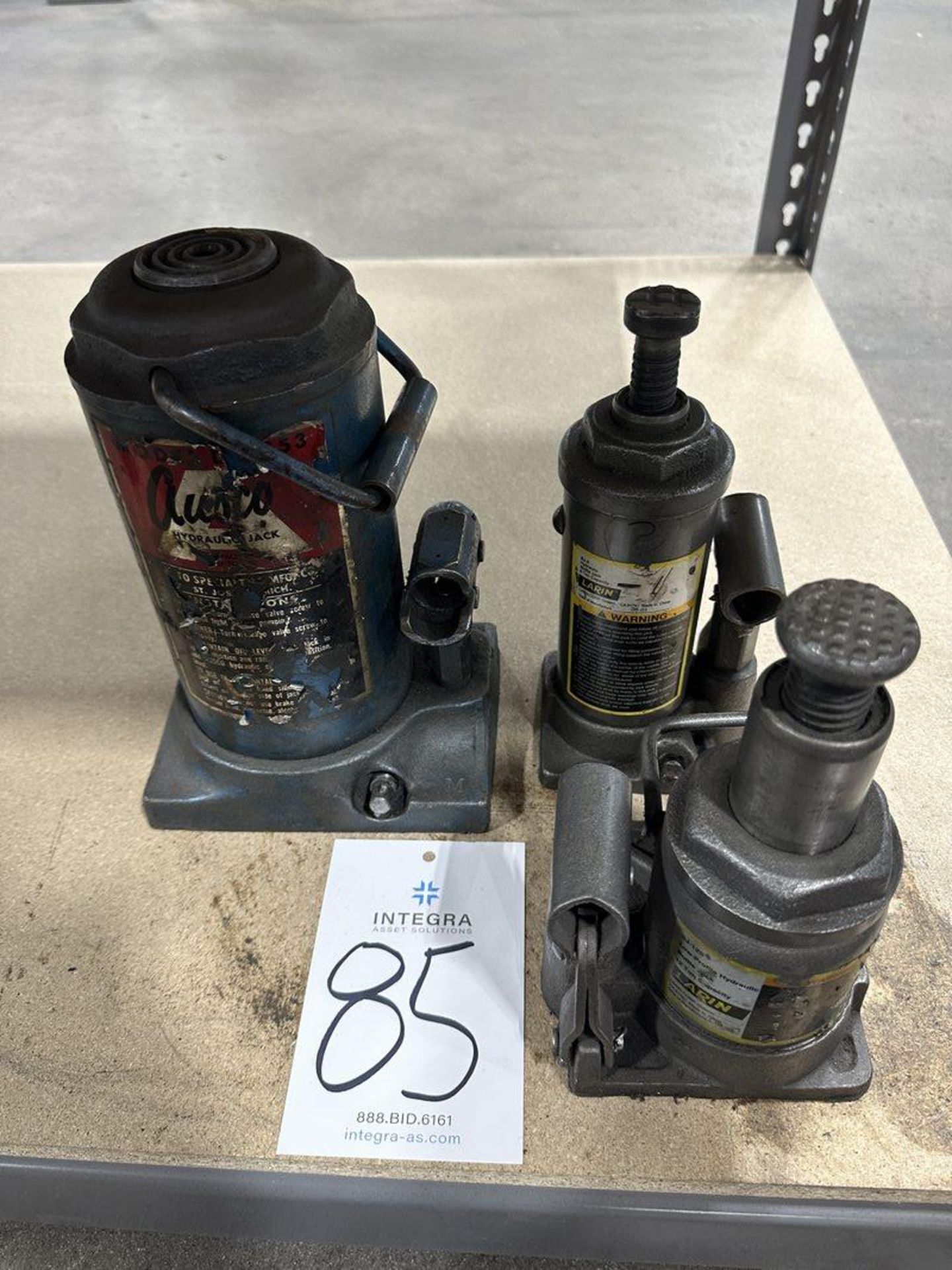 Lot of (3) Assorted Hydraulic Jacks Ranging From 6-12 Tons