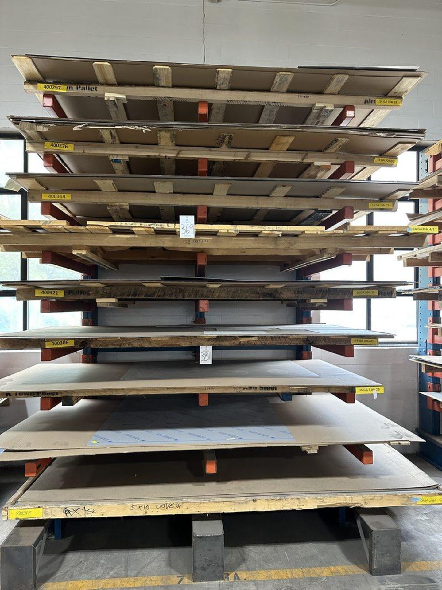 9-Shelf Single Sided Cantilever Rack, 12' T x 9' W x 5' D