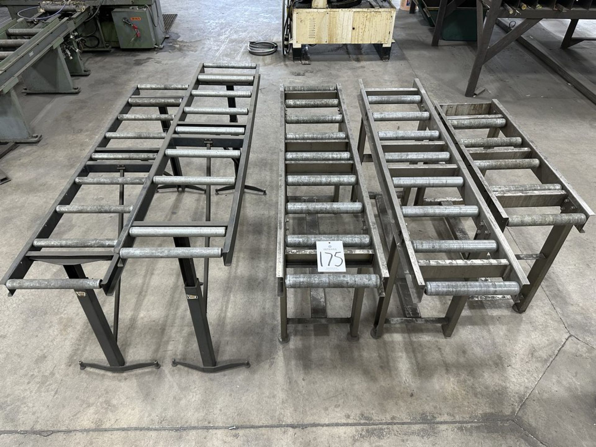 Lot of (5) Assorted Roller Conveyors Ranging from 13" x 42" - 13" x 66"