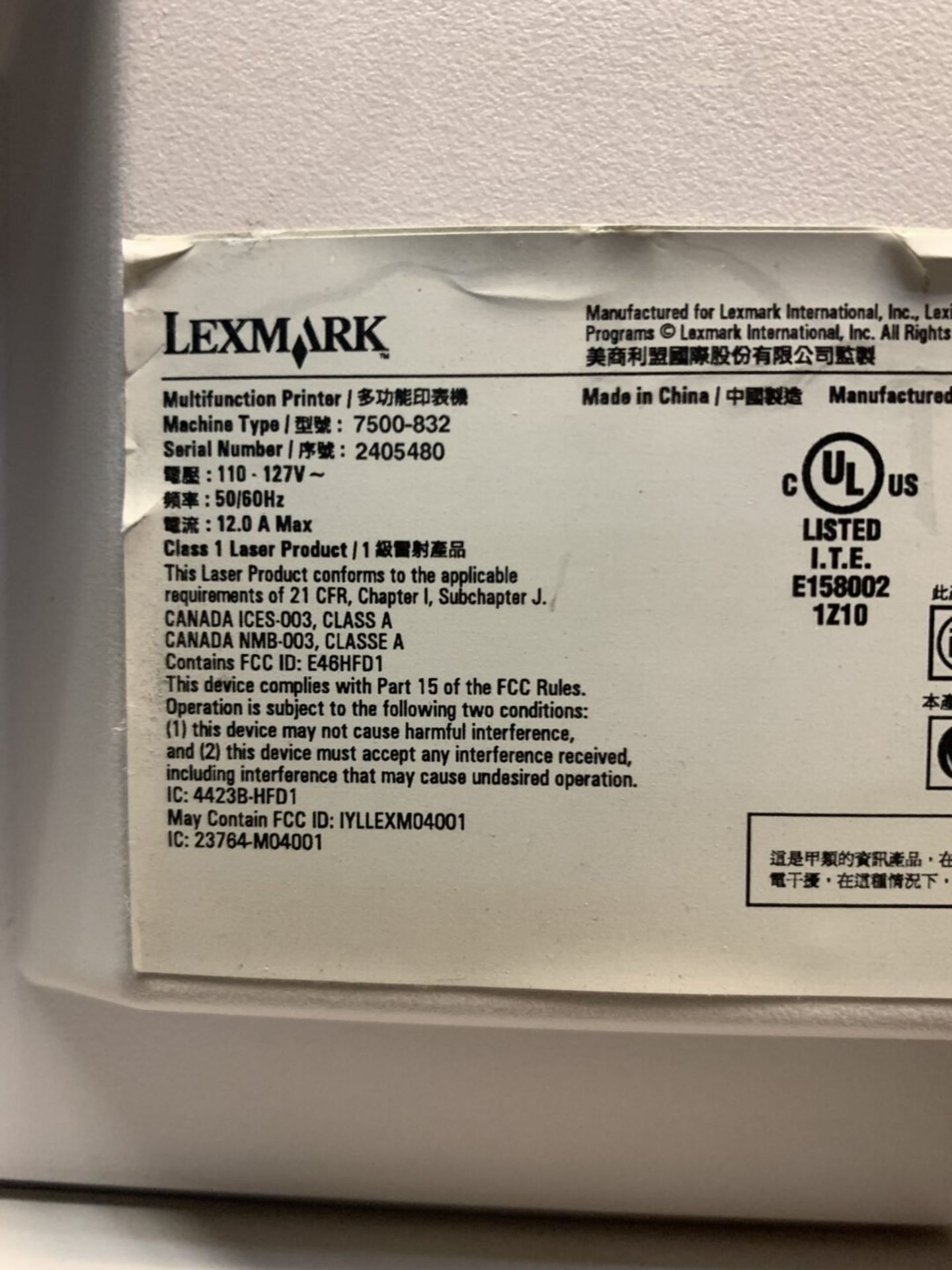 Lexmark X864de Multifunction Printer, S/N 240580 - Image 6 of 15