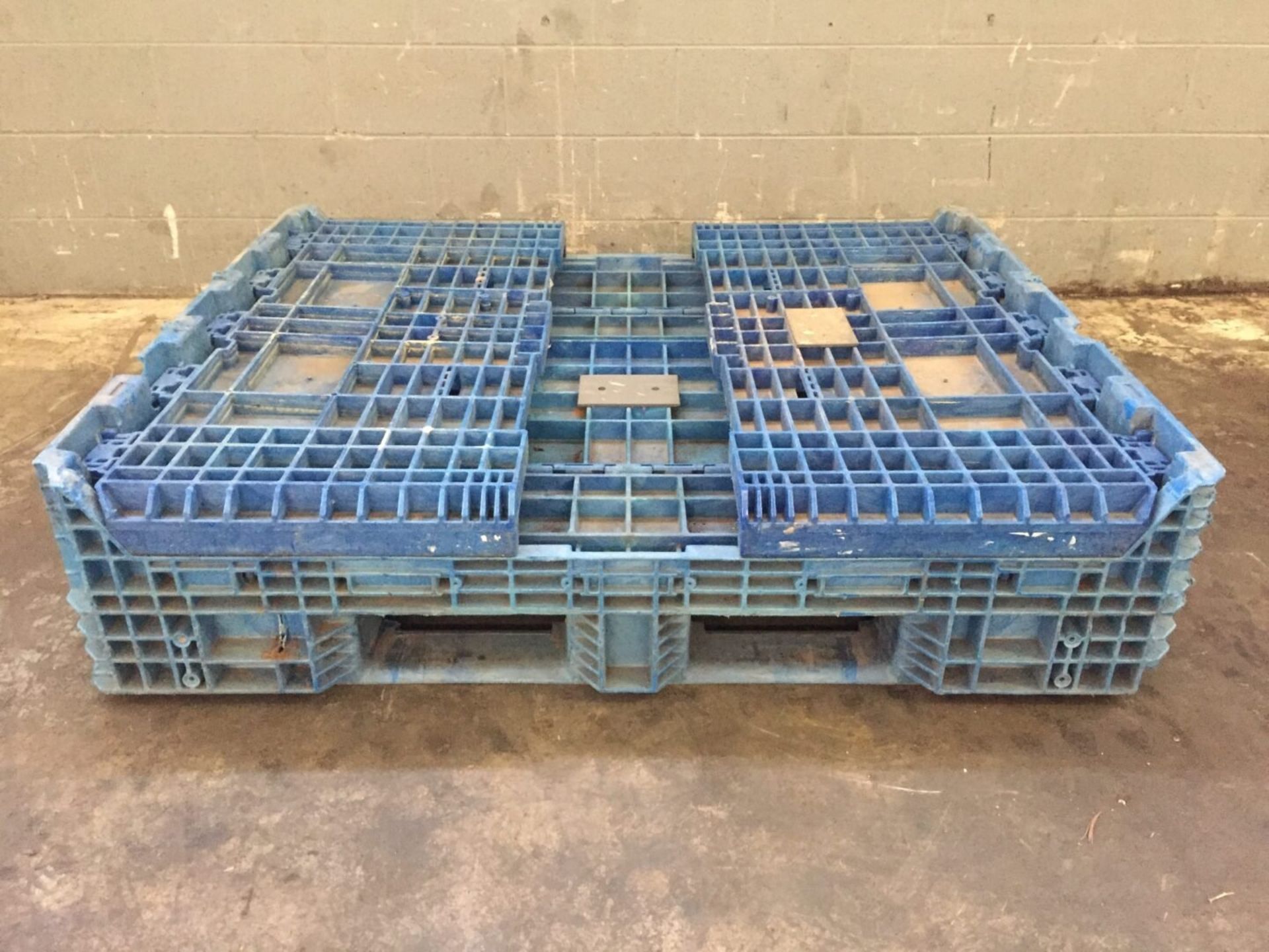 Lot of (2) Plastic Knockdown Shipping Crate