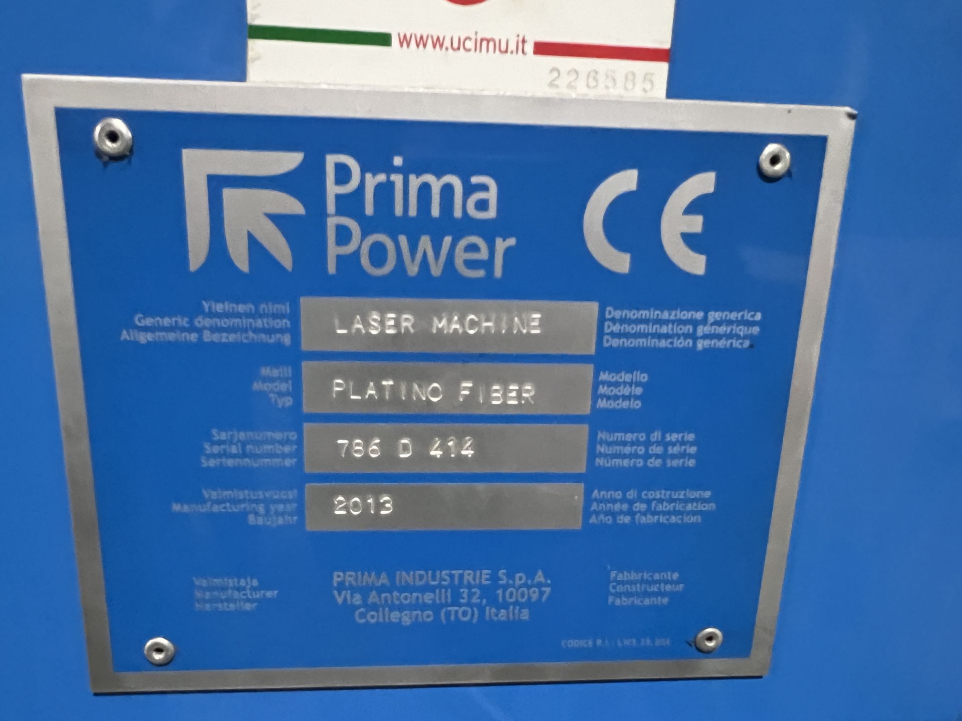 Prima Power Platino 2 kW CNC Fiber Laser, S/N 786D414, 2013 - Image 23 of 28