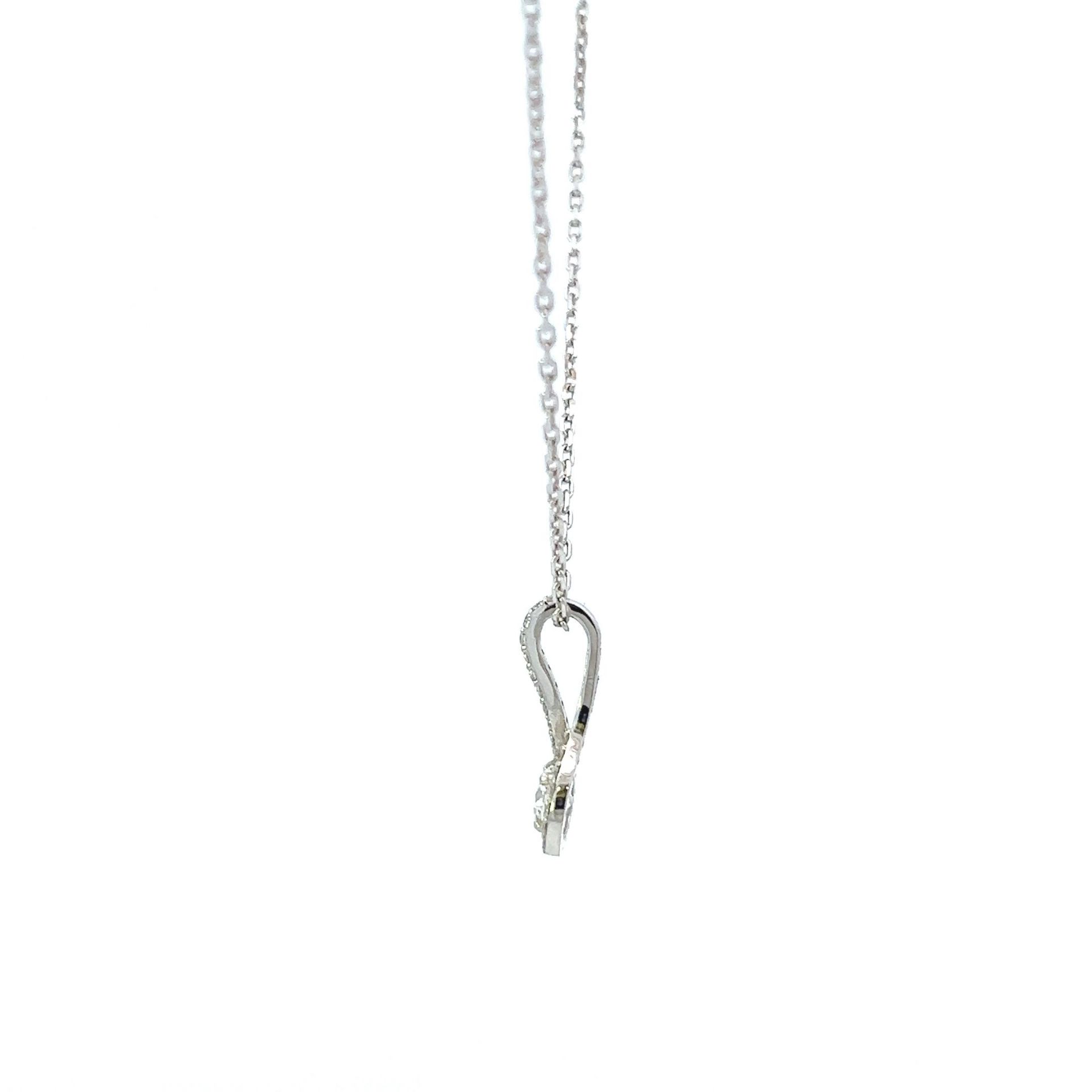 RRP-£3450.00 18K WHITE GOLD PENDENT AND CHAIN, SET WITH ROUND BRILLIANT CUT DIAMONDS, TOOTAL DIAMOND - Image 3 of 4