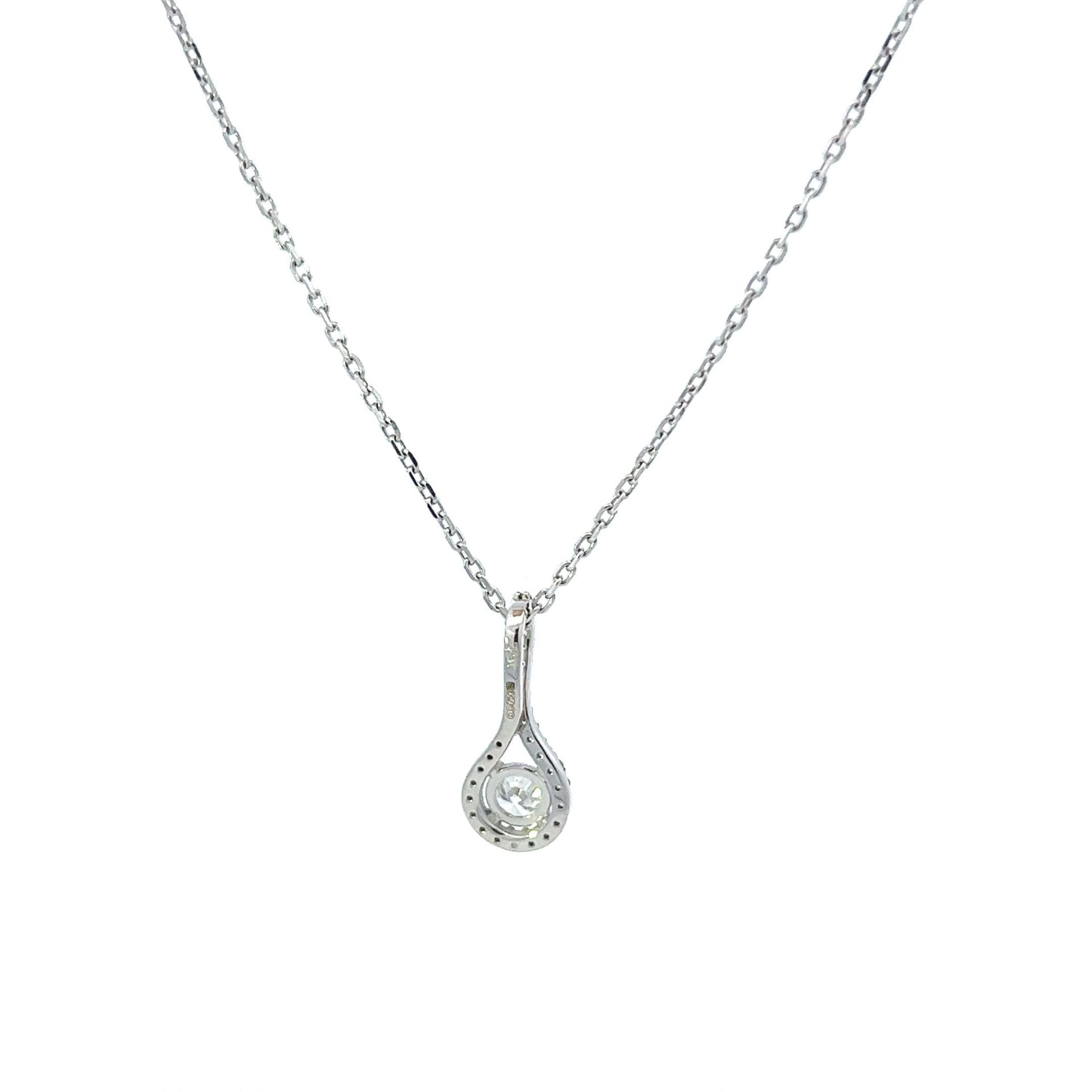 RRP-£3450.00 18K WHITE GOLD PENDENT AND CHAIN, SET WITH ROUND BRILLIANT CUT DIAMONDS, TOOTAL DIAMOND - Image 2 of 4