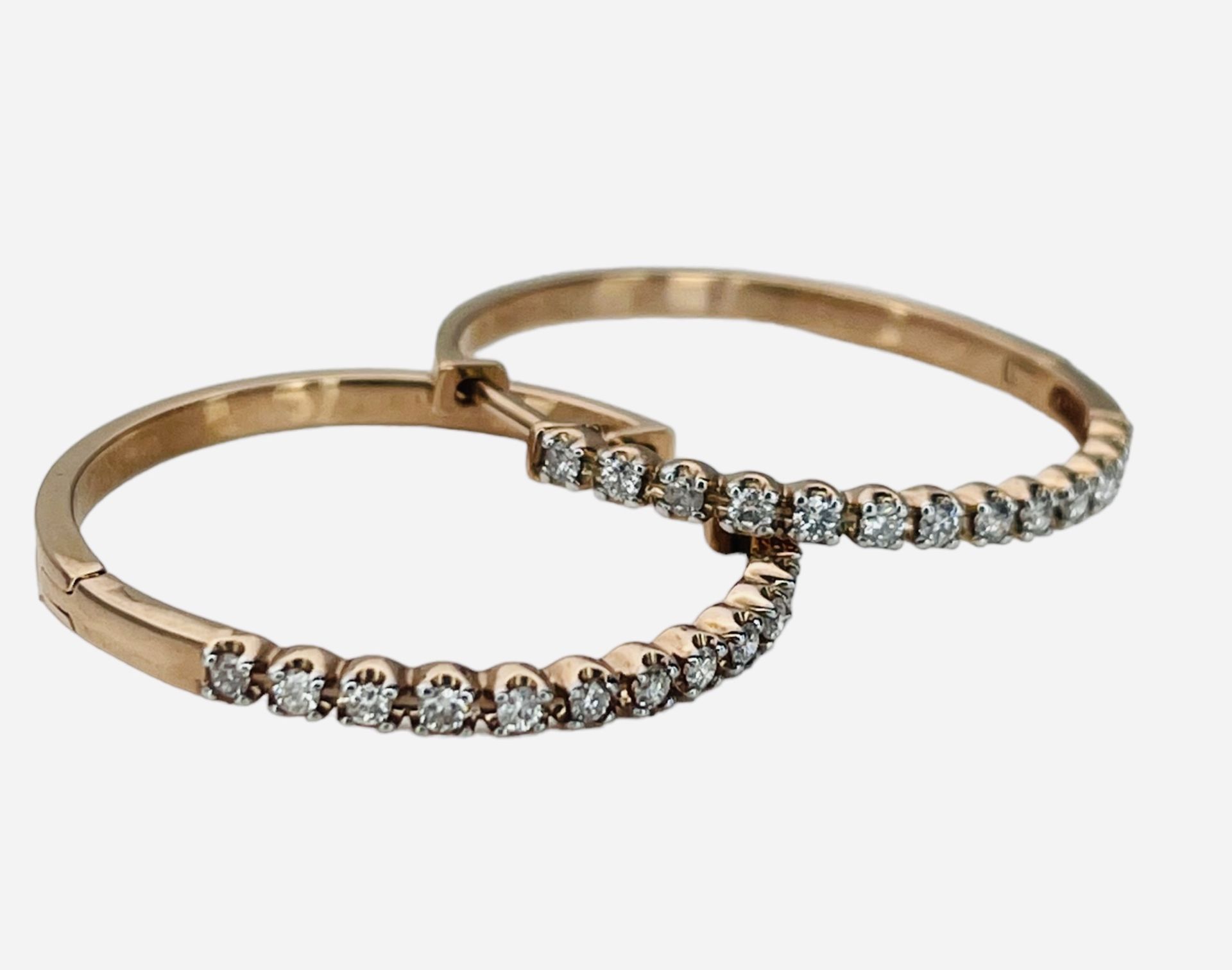 RRP-£2750.00 10ct ROSE GOLD LADIES DIAMOND HOOP EARRINGS, TOTAL CARAT WEIGHT- 0.50CT - Image 3 of 3