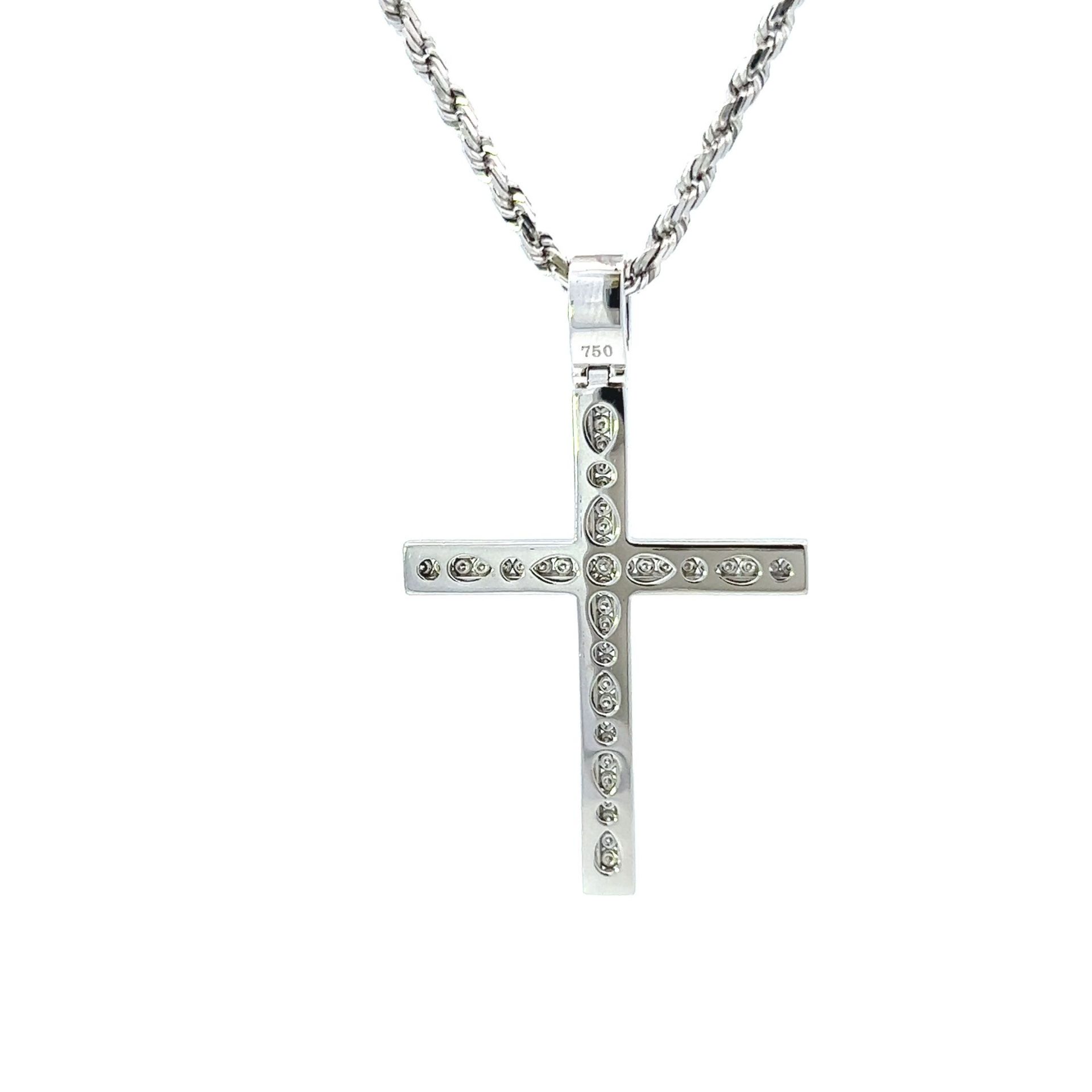 RRP-£5750.00 18K WHITE GOLD DIAMOND CROSS PENDENT,SET WITH ROUND BRILLIANT CUT DIAMONDS, TOTAL DIAMO - Image 3 of 4