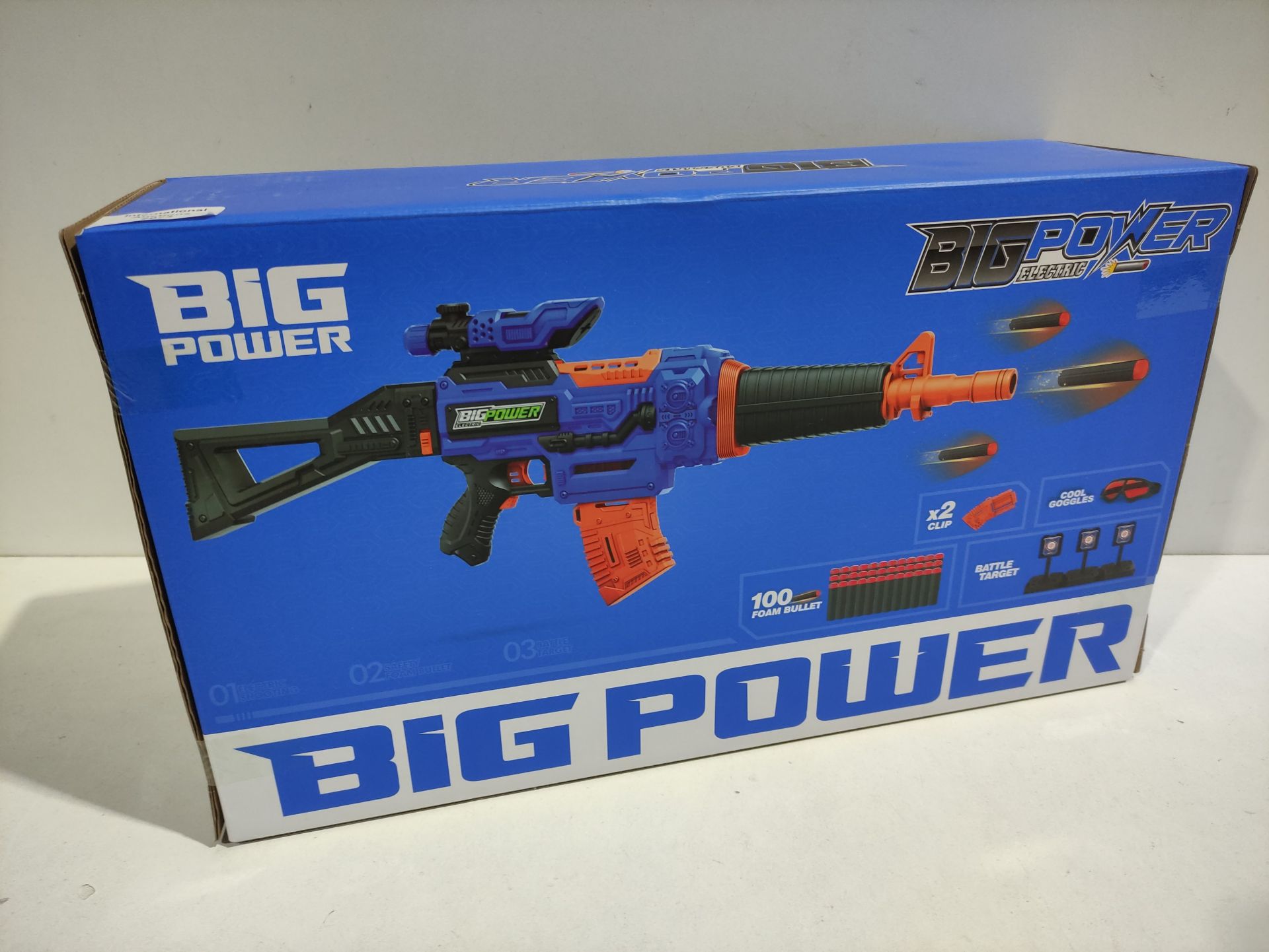 RRP £13.20 Bigpower Electric Foam Dart Toy Blaster - Image 2 of 2