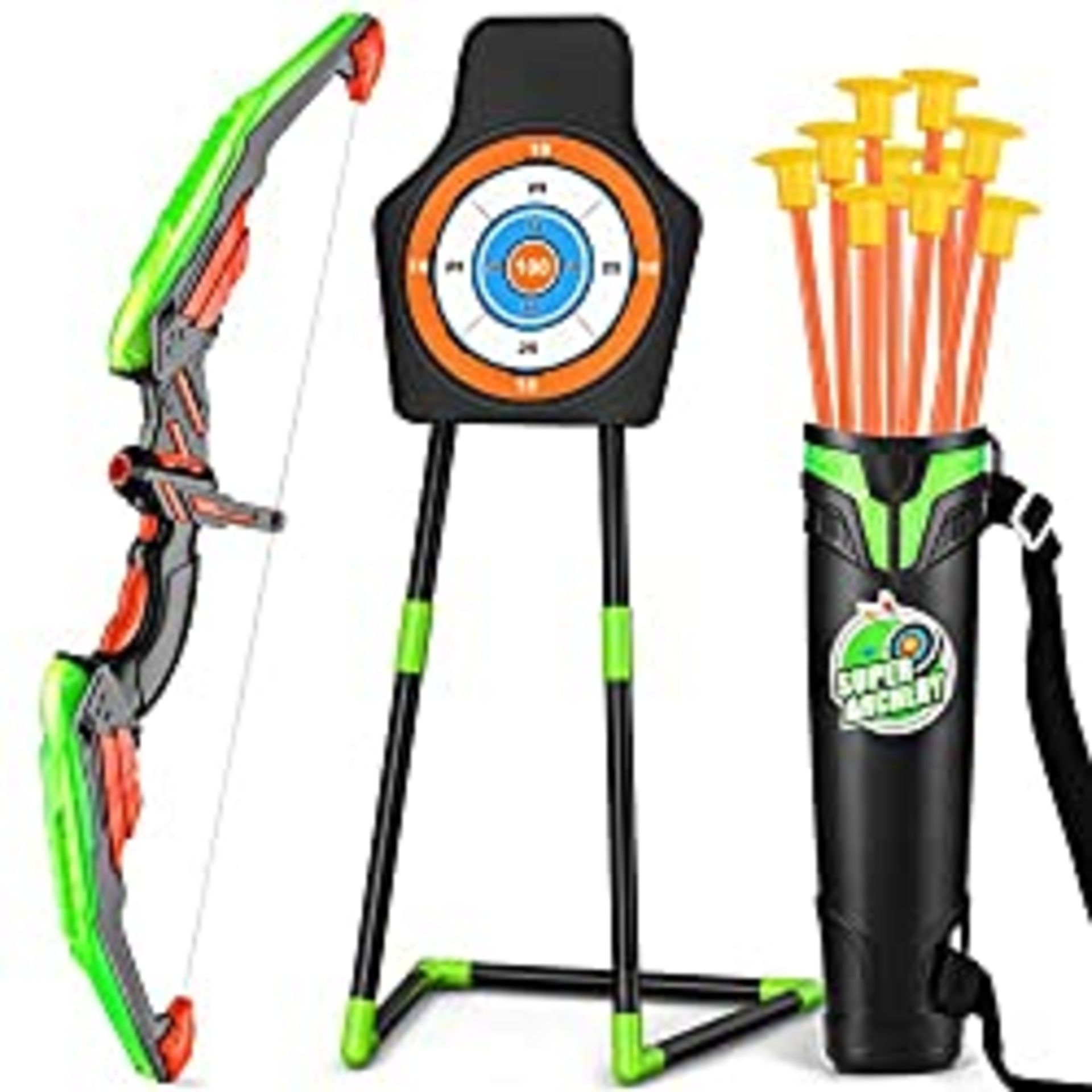 RRP £26.10 TEMI Bow and Arrow Set for Kids with LED Lights-Archery