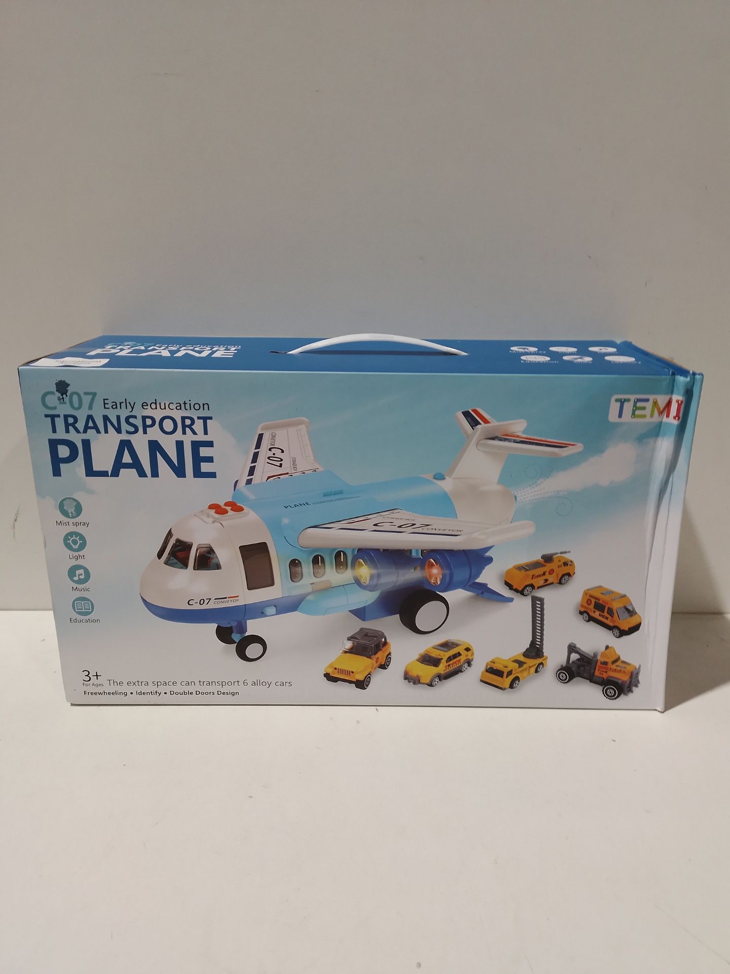 RRP £31.99 TEMI Storage Transport Plane with 6 Free Wheel Diecast - Image 2 of 2