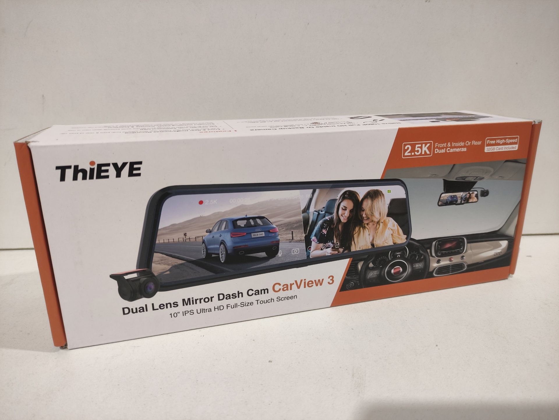 RRP £119.99 ThiEYE Carview3 2.5K Mirror Dash Cam 10" Full Touch - Image 2 of 2