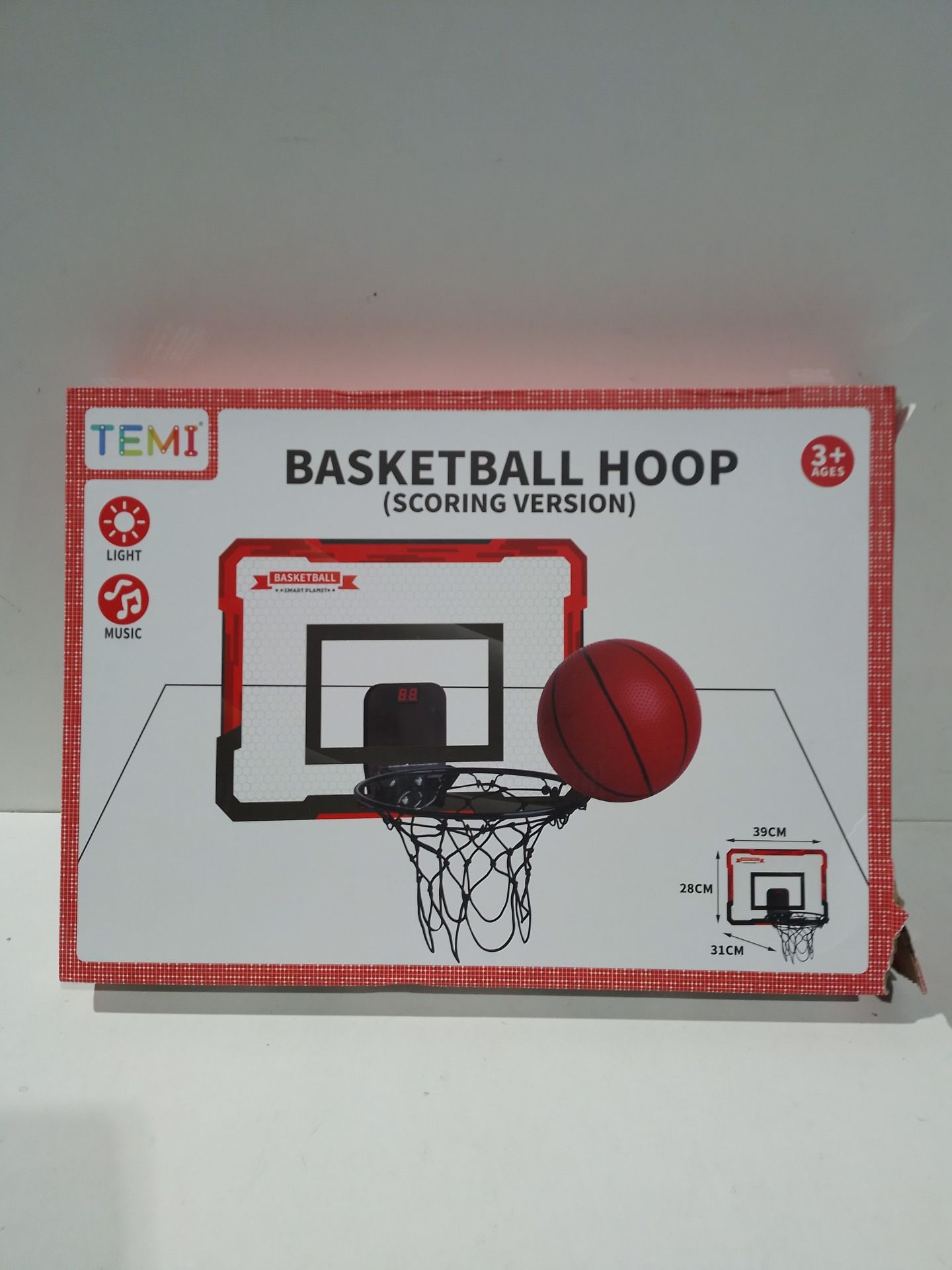 RRP £31.63 TEMI Indoor Basketball Hoop for Kids - Image 2 of 2