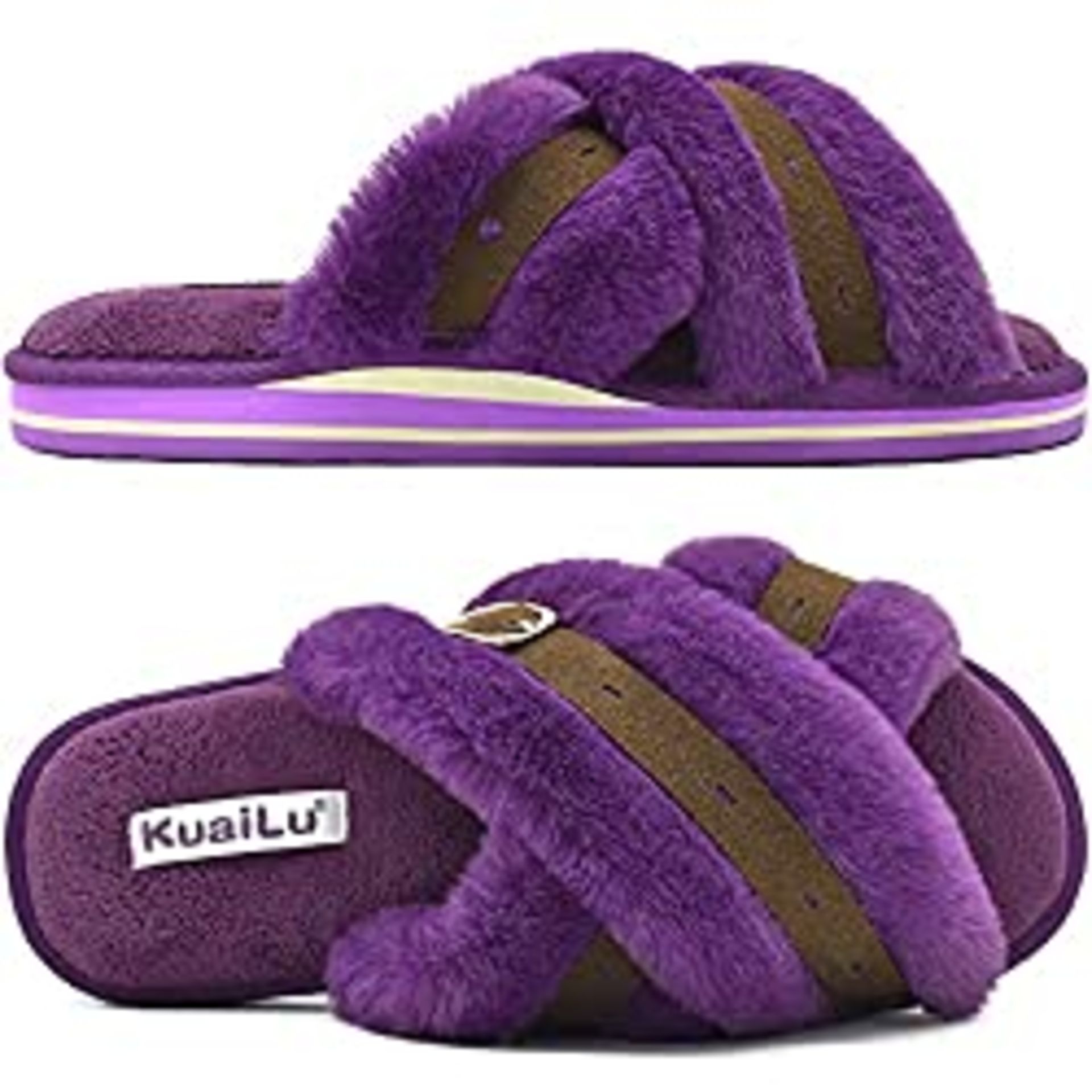 RRP £21.95 Purple Ladies Slippers Size 4