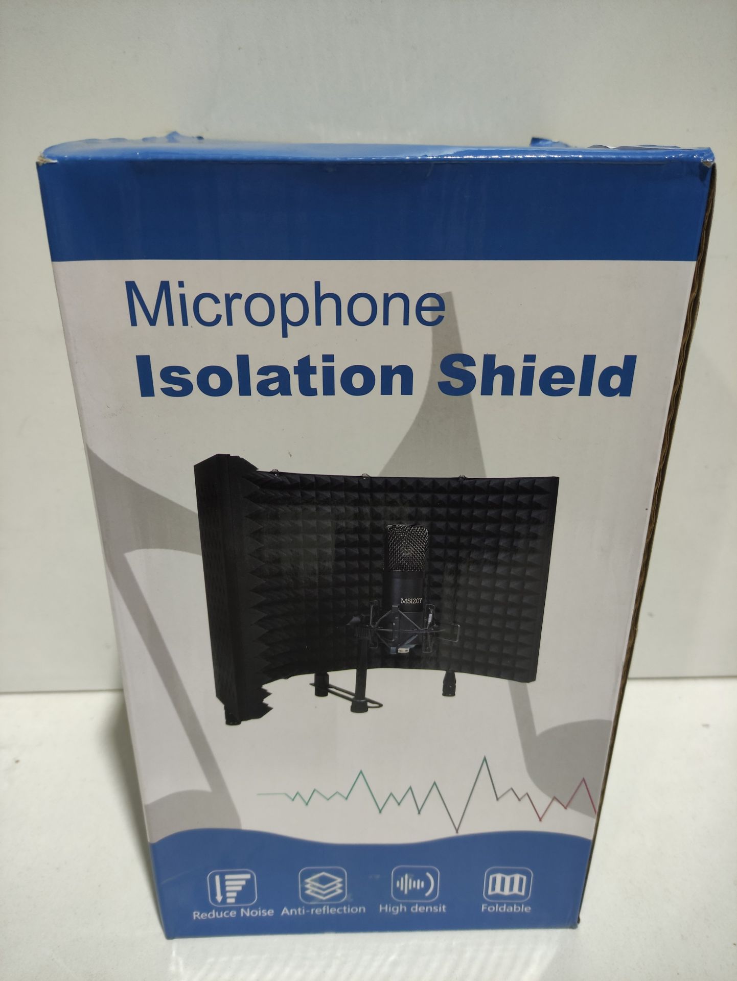 RRP £29.17 BRAND NEW STOCK MSIZOY 5-panel White Foldable Studio Recording Microphone Isolation Shie - Image 2 of 2