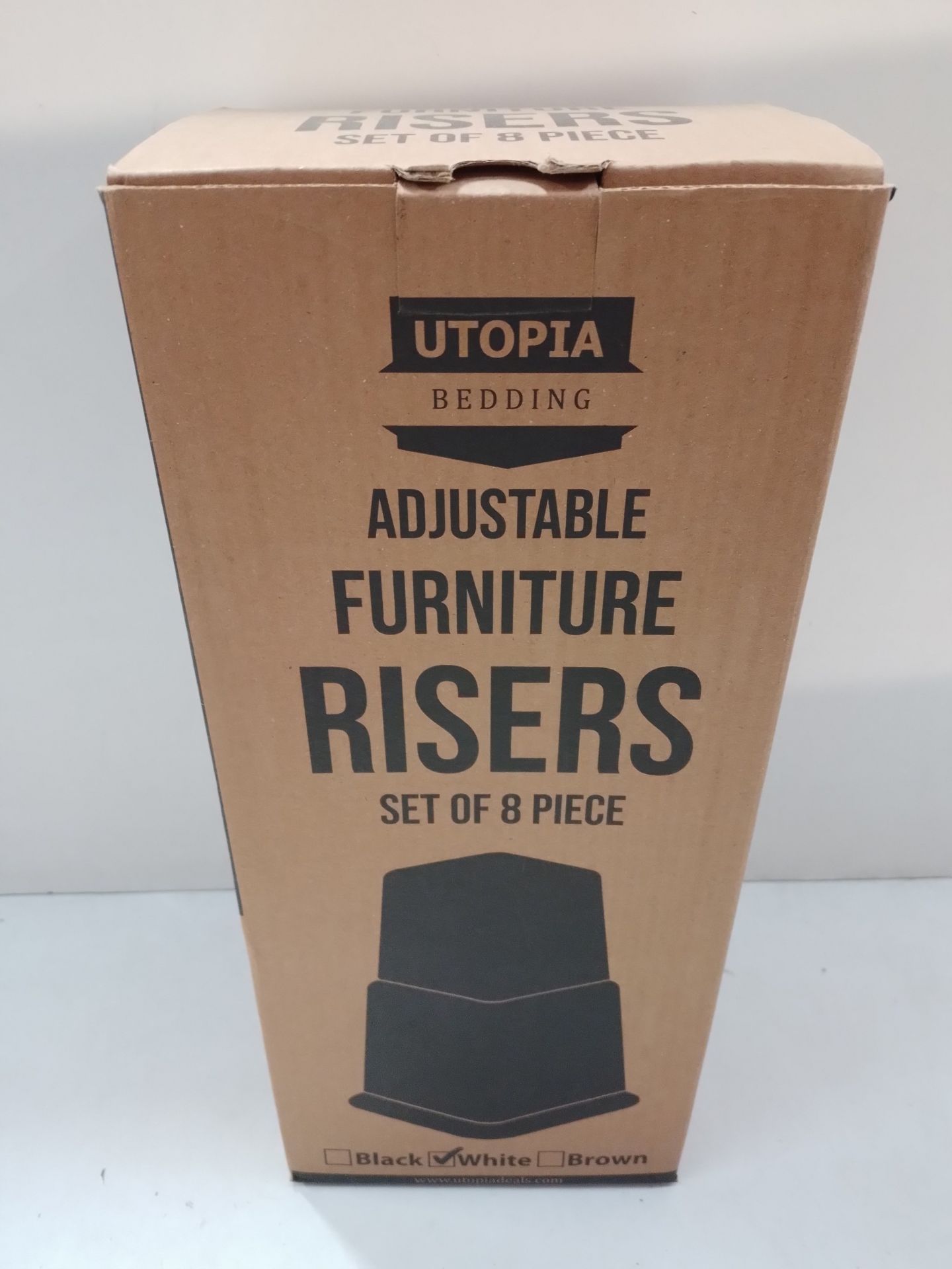 RRP £14.44 Utopia Bedding 8 Piece Premium Adjustable Furniture Risers - Image 2 of 2