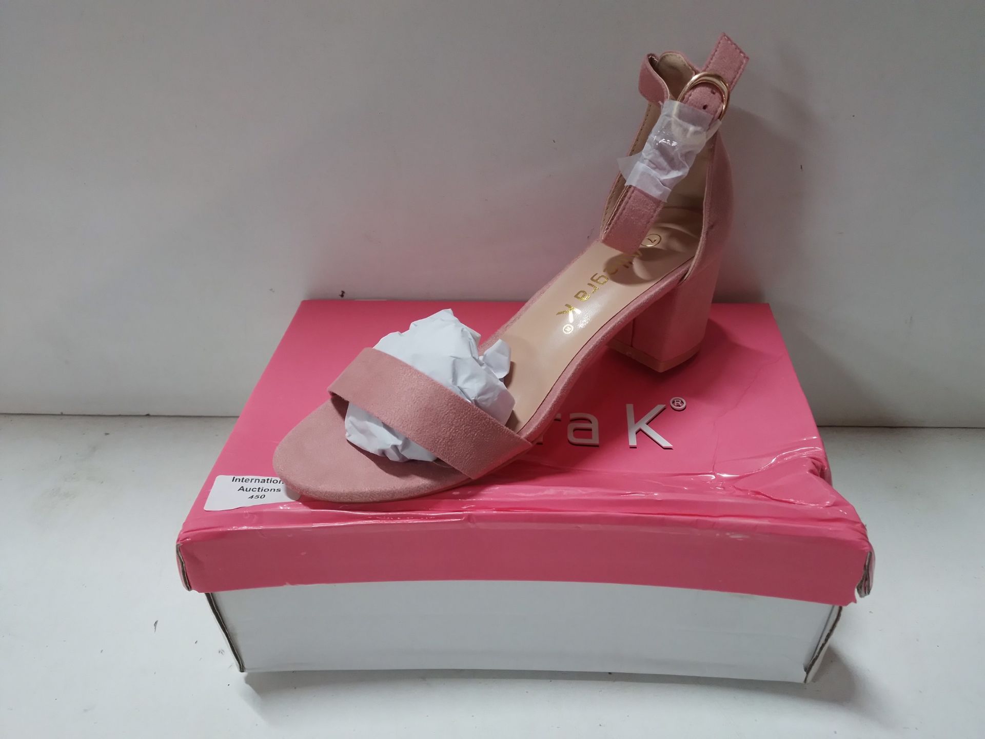RRP £28.99 Allegra K Women's Open Toe Block Heel Ankle Strap Sandals - Image 2 of 2