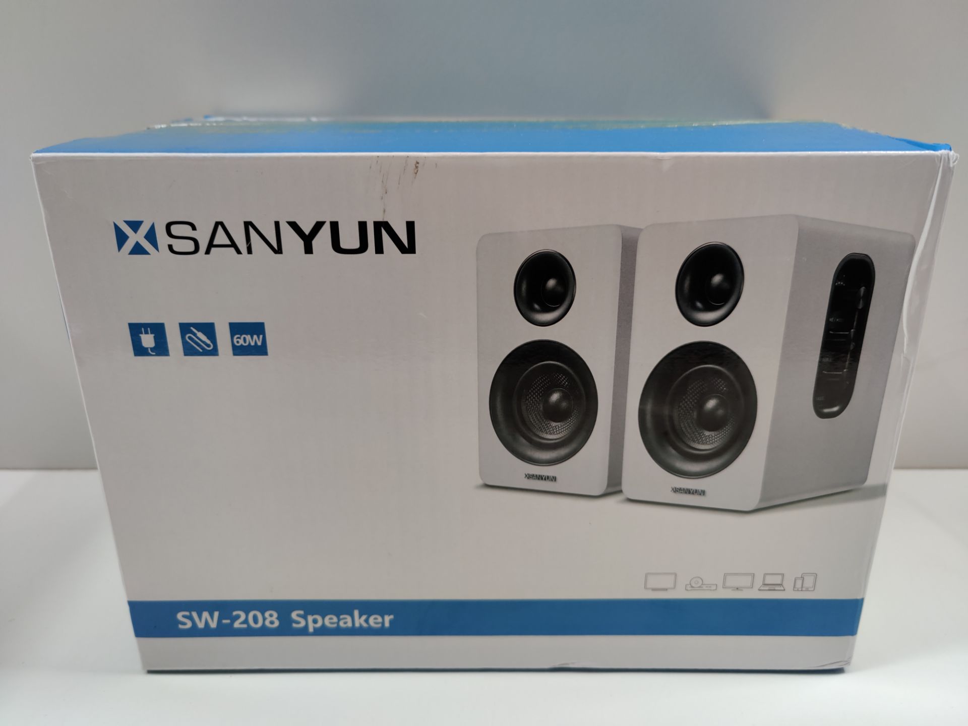 RRP £69.98 Sanyun SW208 3" Active Bluetooth 5.0 Bookshelf Speakers - Image 2 of 2