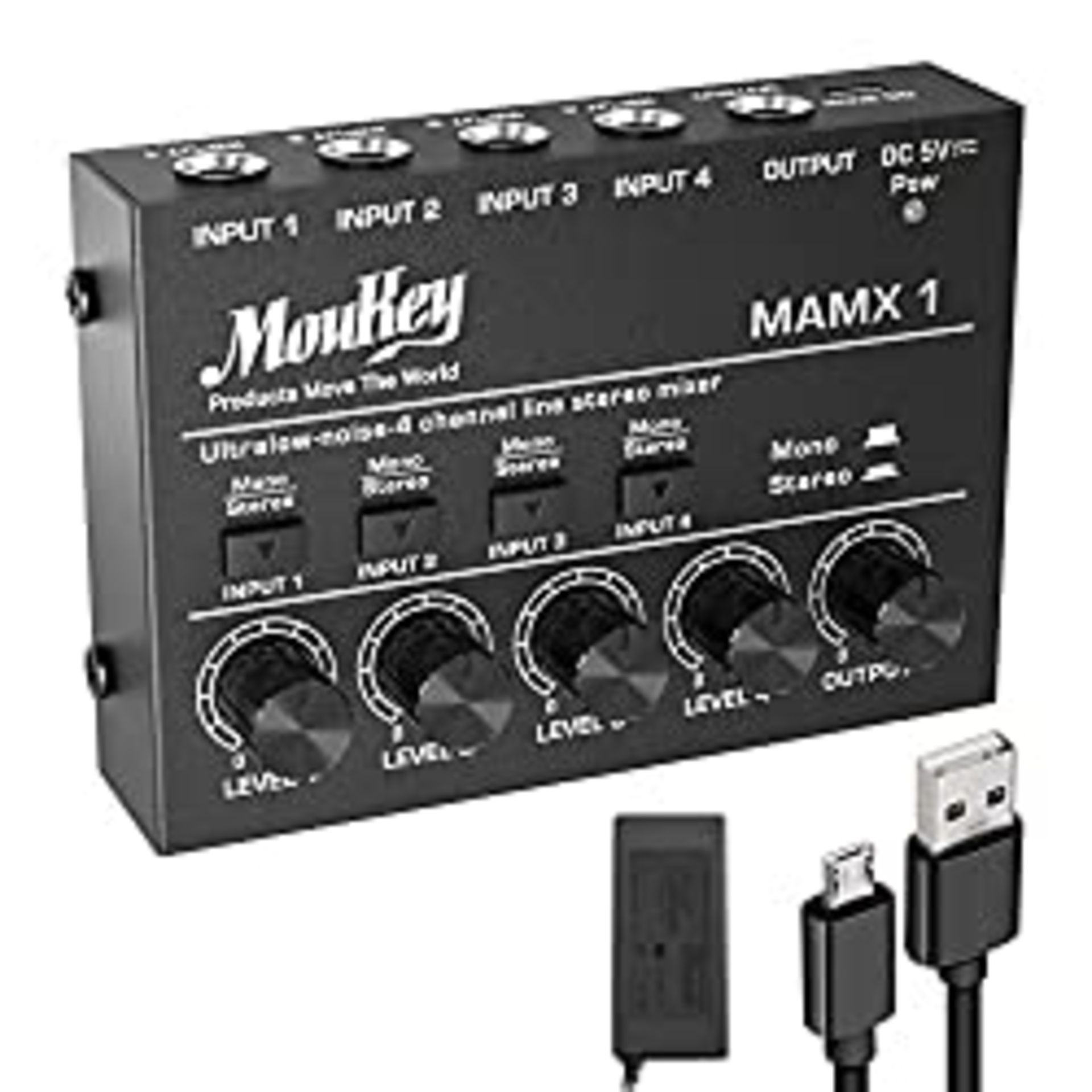 RRP £28.99 Moukey Compact Studio Audio Stereo Mixer