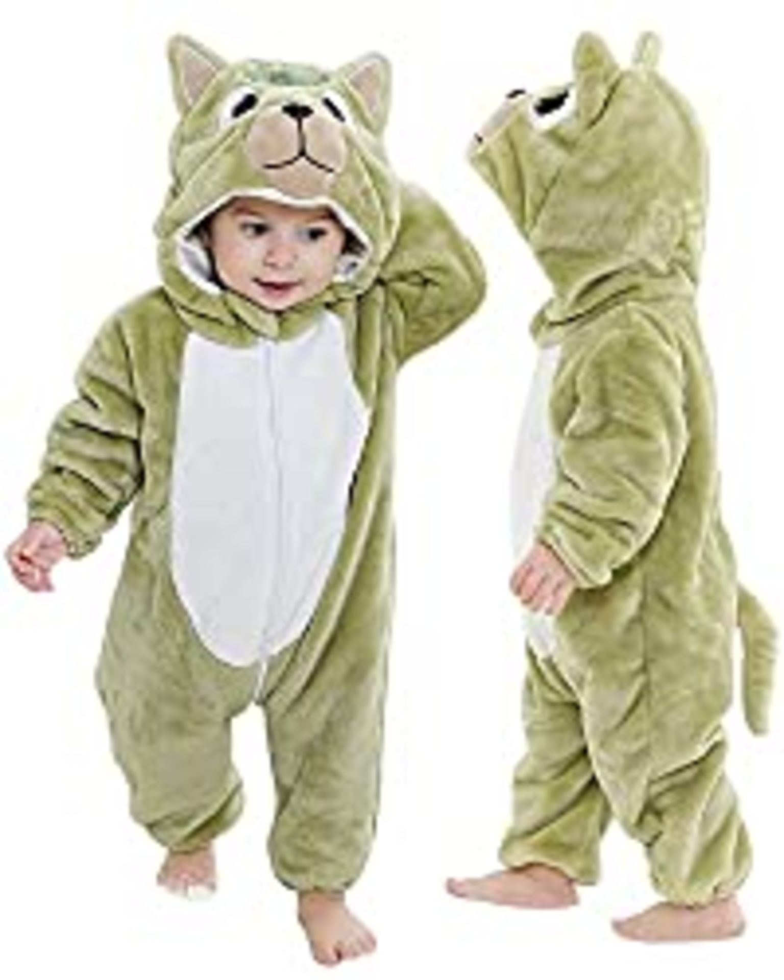RRP £22.68 MICHLEY Unisex Baby Hooded Romper Autumn Winter Animal