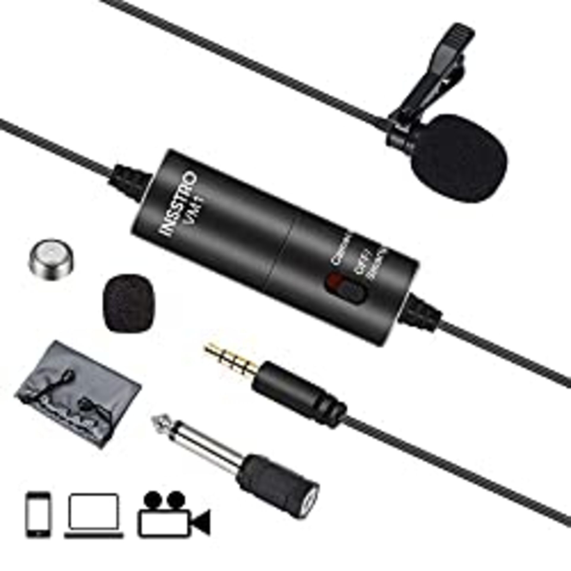 RRP £13.99 Lavalier Lapel Microphone for Smartphone DSLR Camera