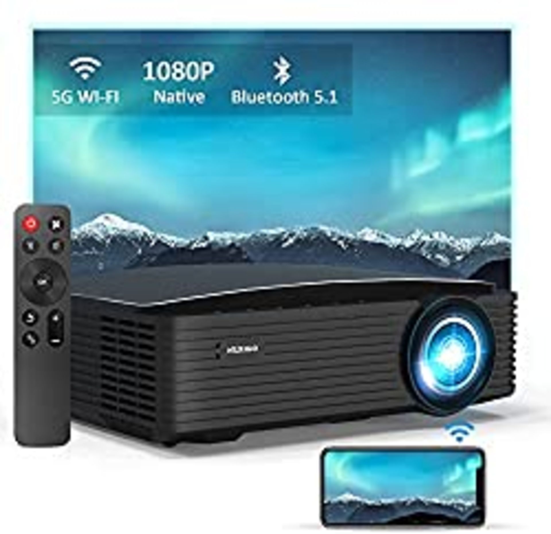 RRP £213.18 NexiGo Native 1080P Projector PJ20 with Dolby_Sound Support