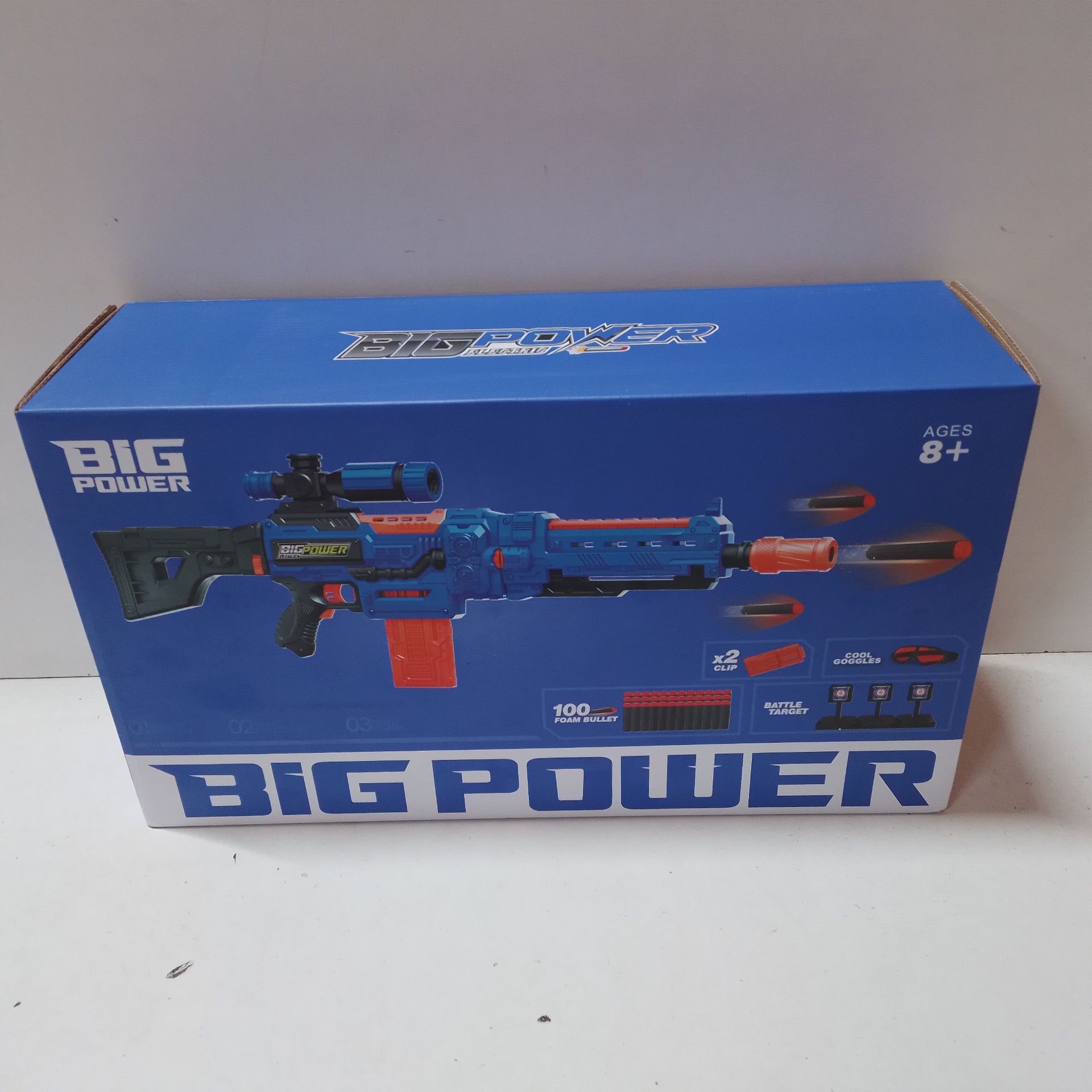 RRP £13.20 Bigpower Electric Foam Dart Toy Blaster