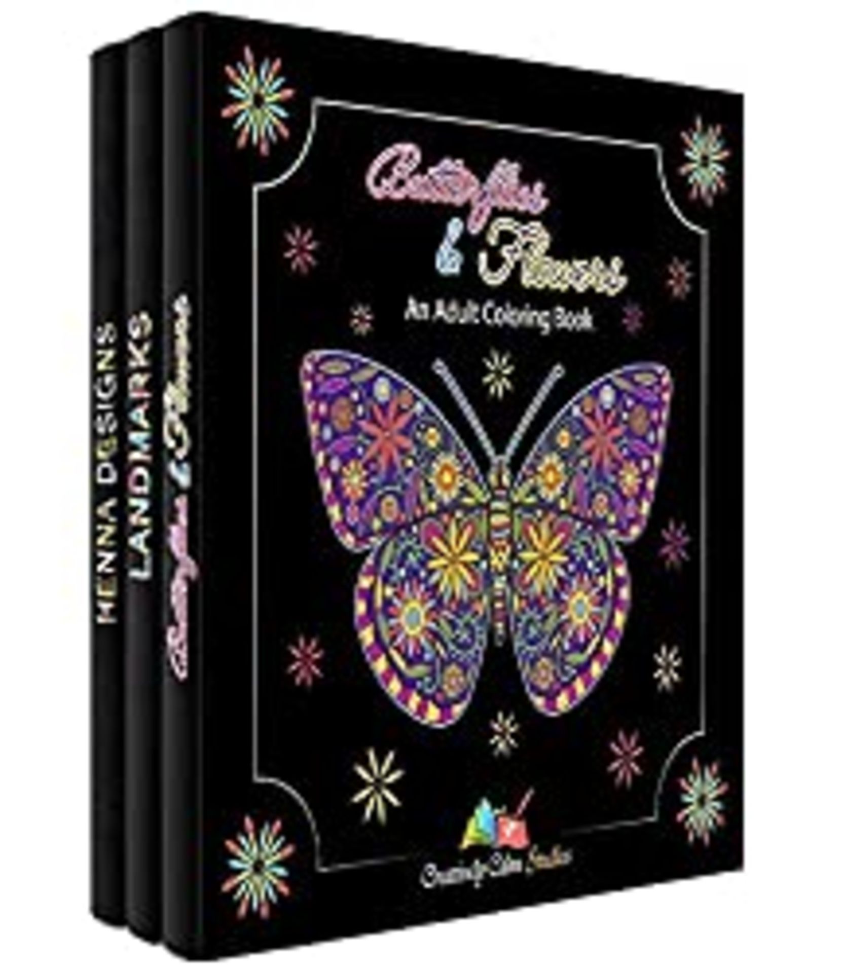 RRP £24.89 Adult Coloring Books Set 3 Pack Butterflies