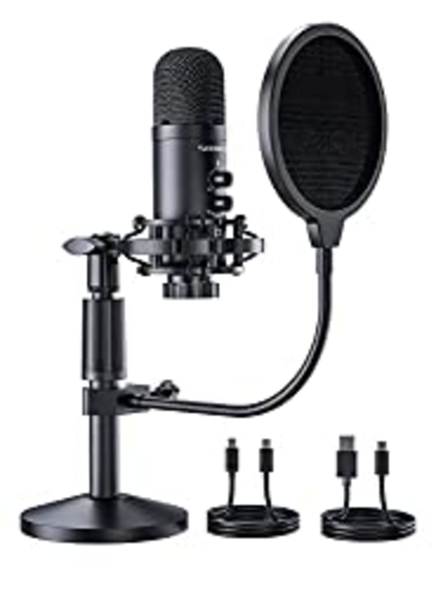 RRP £36.98 USB Condenser Microphone for PC- SOOMFON PC Microphone with Liftable Stand