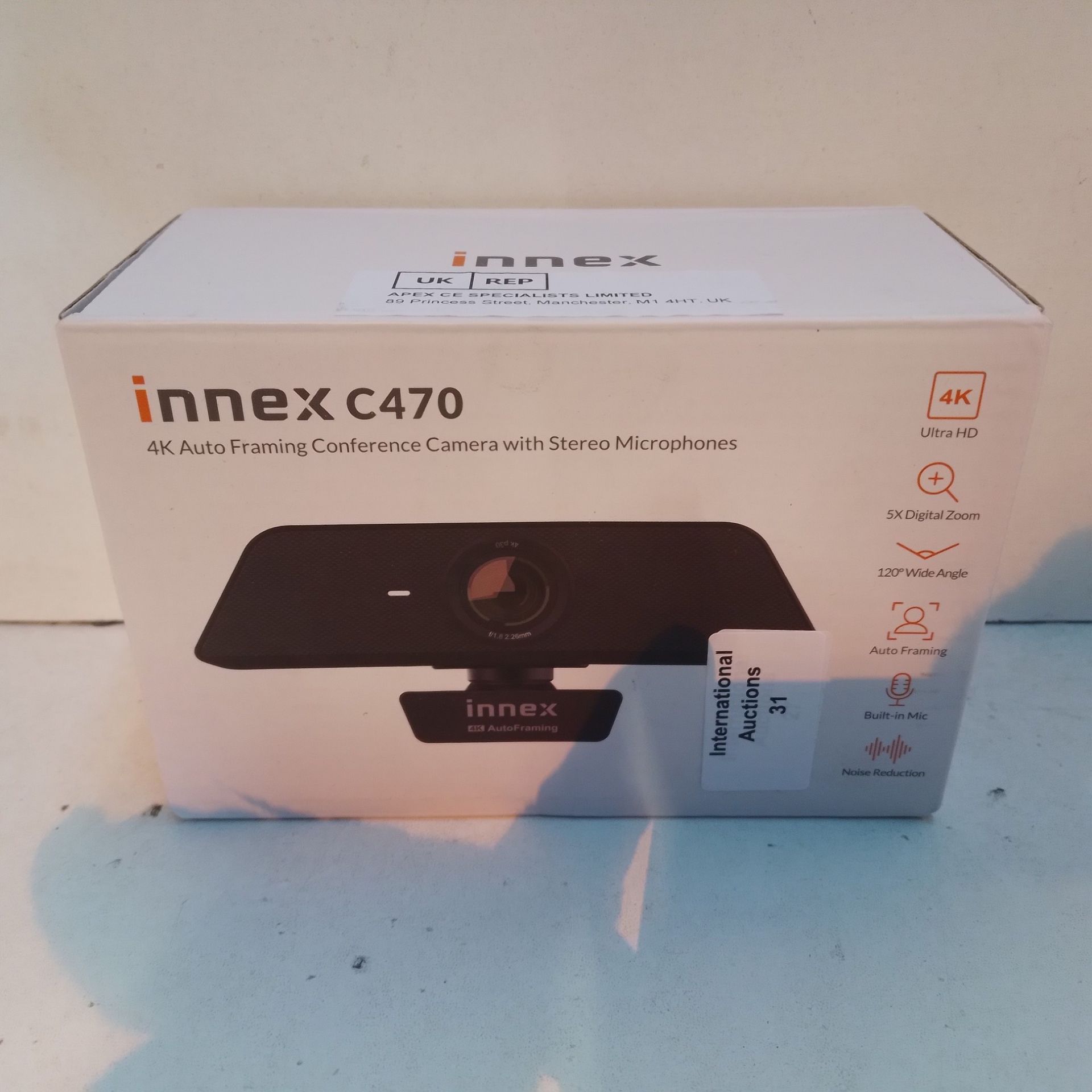 RRP £161.45 Innex 4K AI Auto-Tracking Webcam - Image 2 of 2