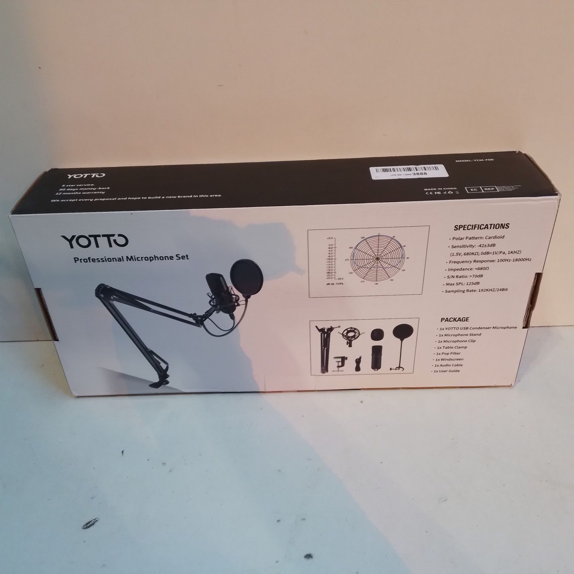 RRP £27.78 YOTTO USB Microphone Cardioid Condenser Mic 192KHz/24bit - Image 2 of 2