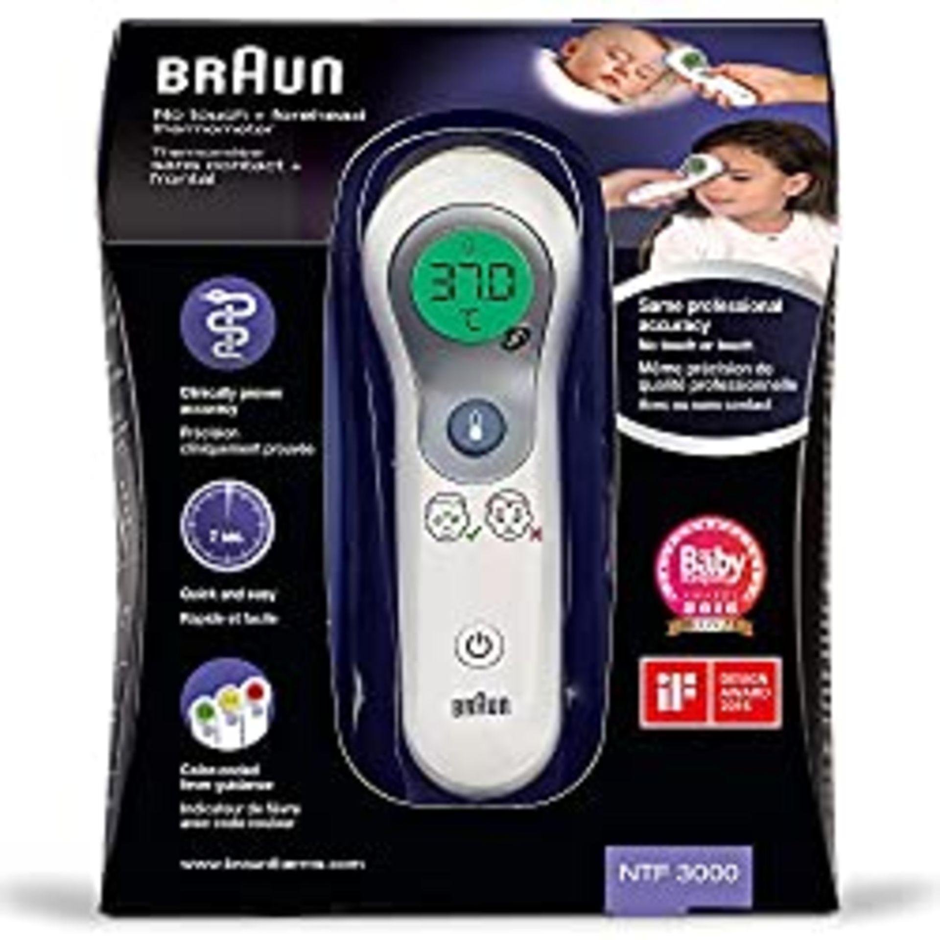 RRP £33.49 Braun No Touch + forehead thermometer, NTF3000
